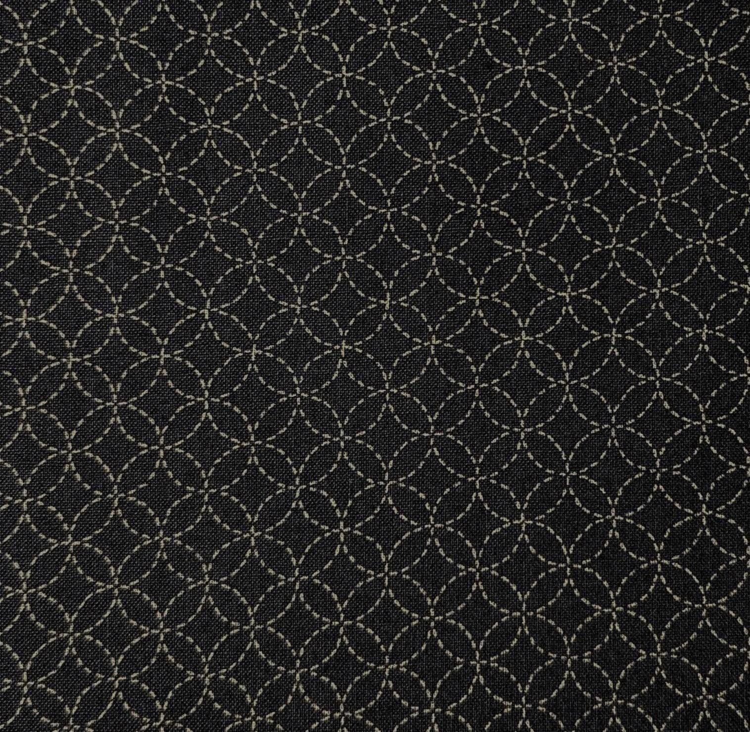 Sevenberry - Small Shippo Cotton Fabric - Black and Gray
