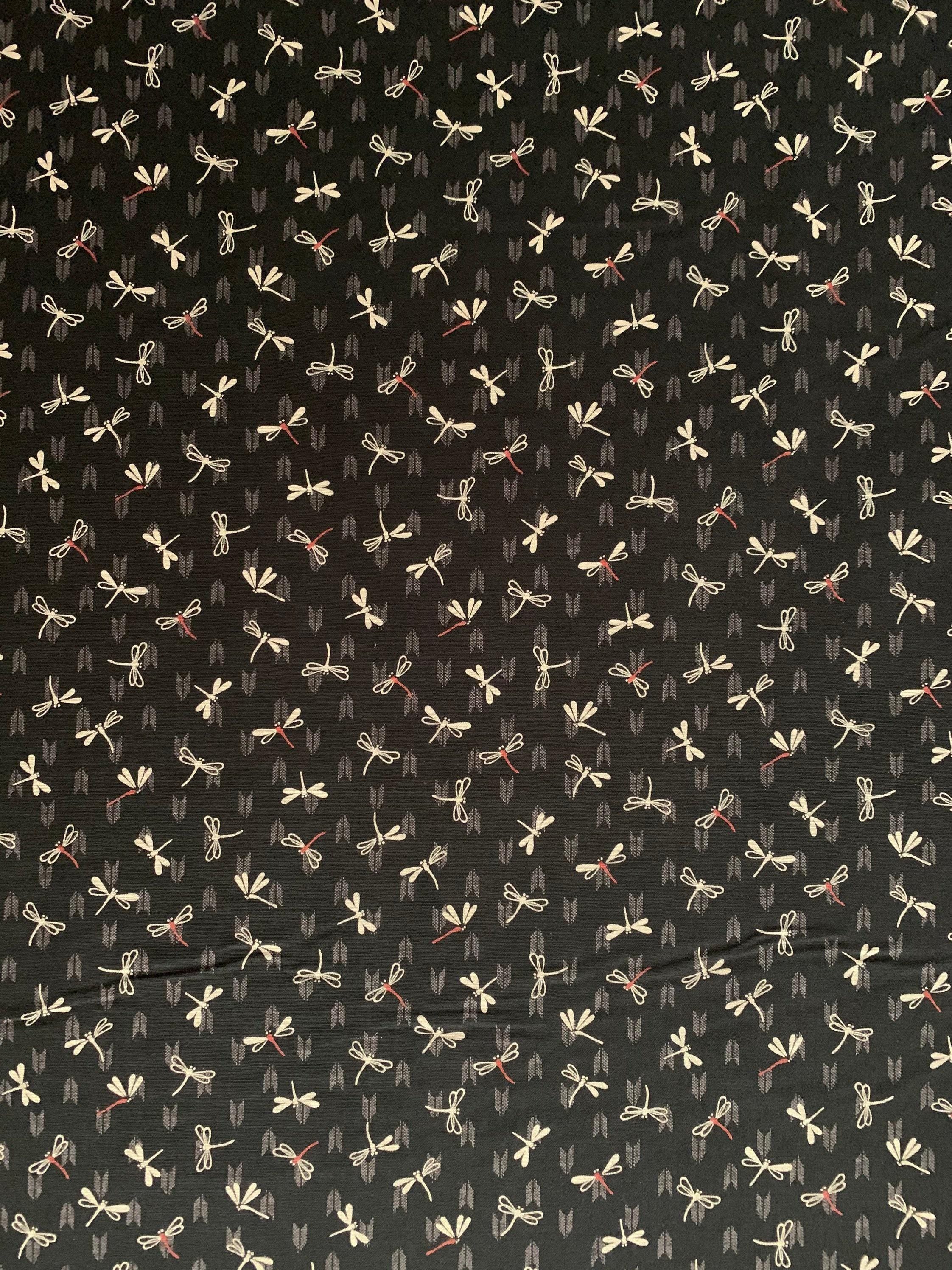 Sevenberry - Dragonflies with Arrows Cotton Fabric - Black