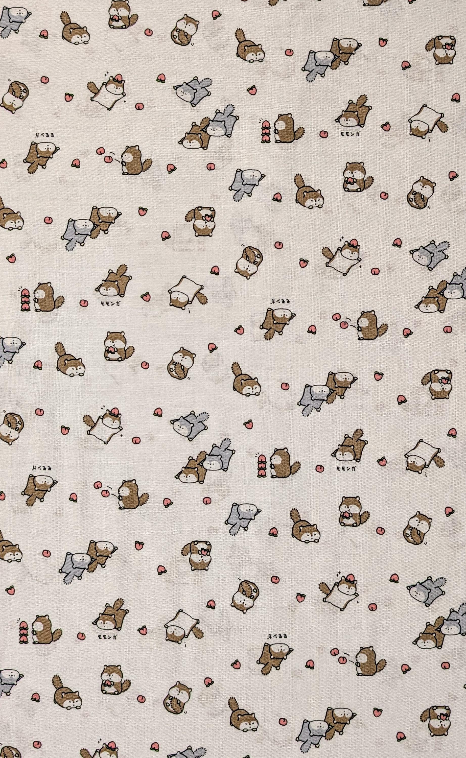 Cosmo - NEW Flying Squirrels & Peaches Cotton - White