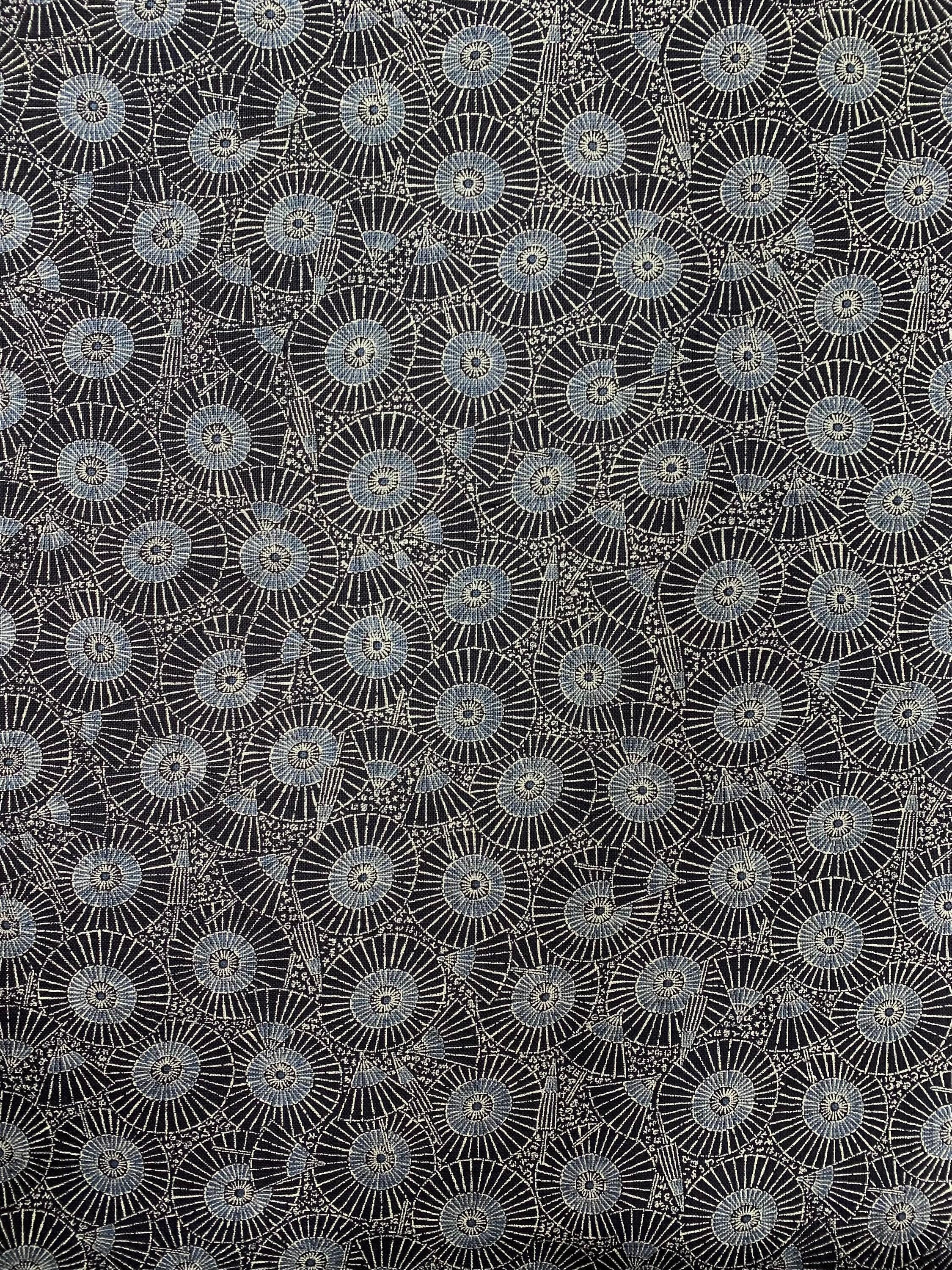 Sevenberry - Vintage Parasols Cotton Fabric - Navy Blue