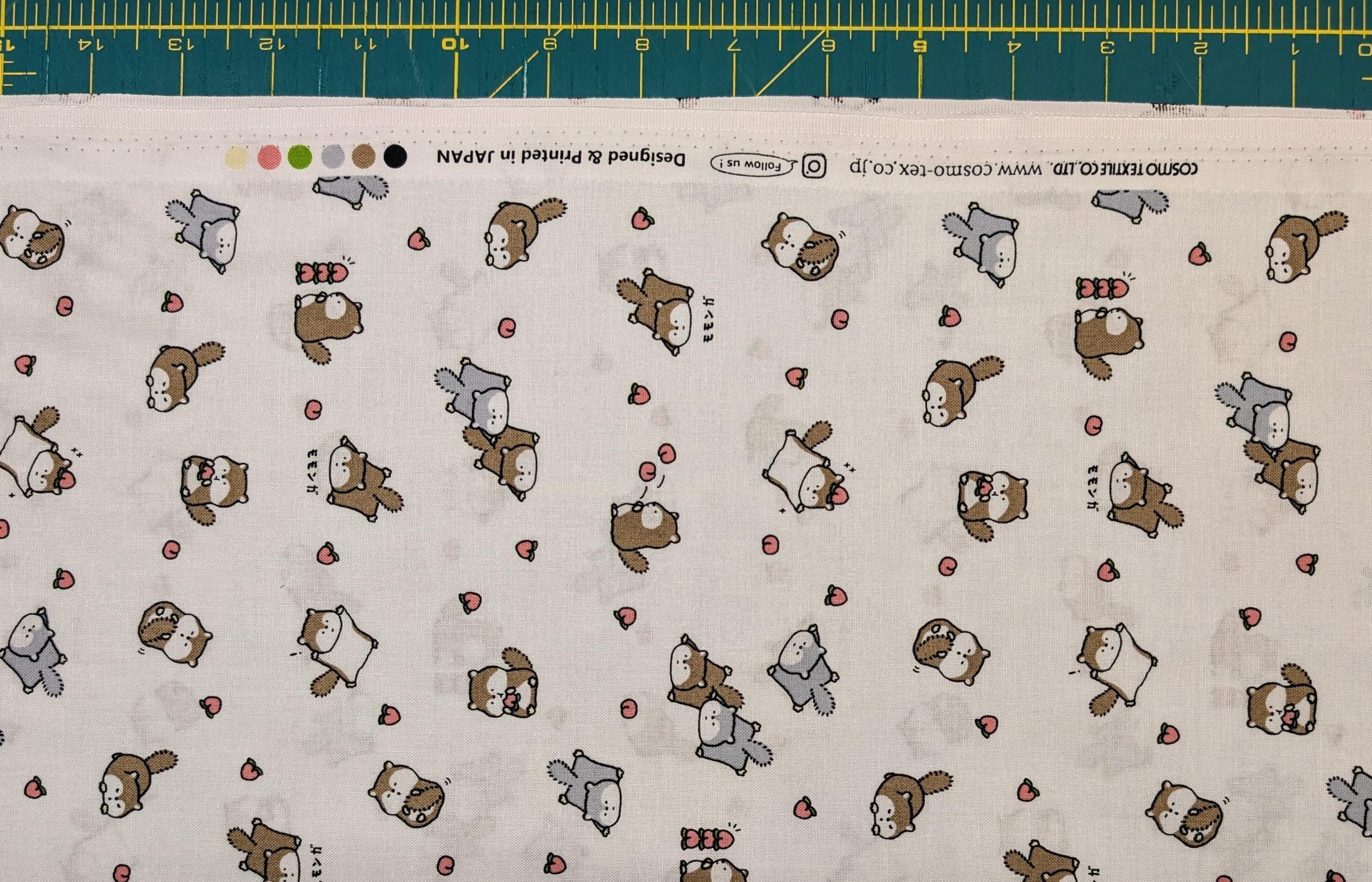 Cosmo - NEW Flying Squirrels & Peaches Cotton - White
