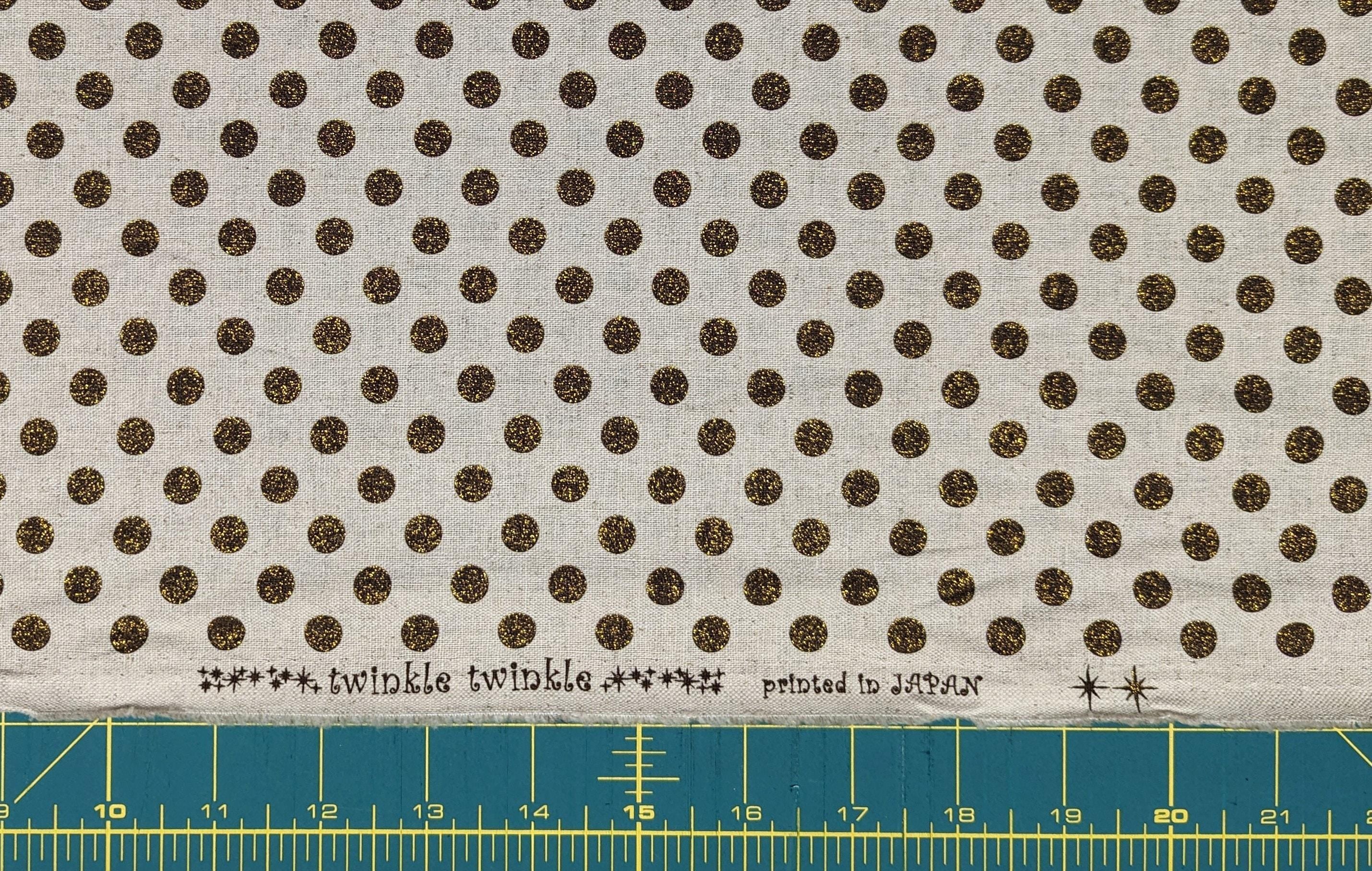 Senyo - Glittering Polka Dots Cotton Oxford - Gold and Natural
