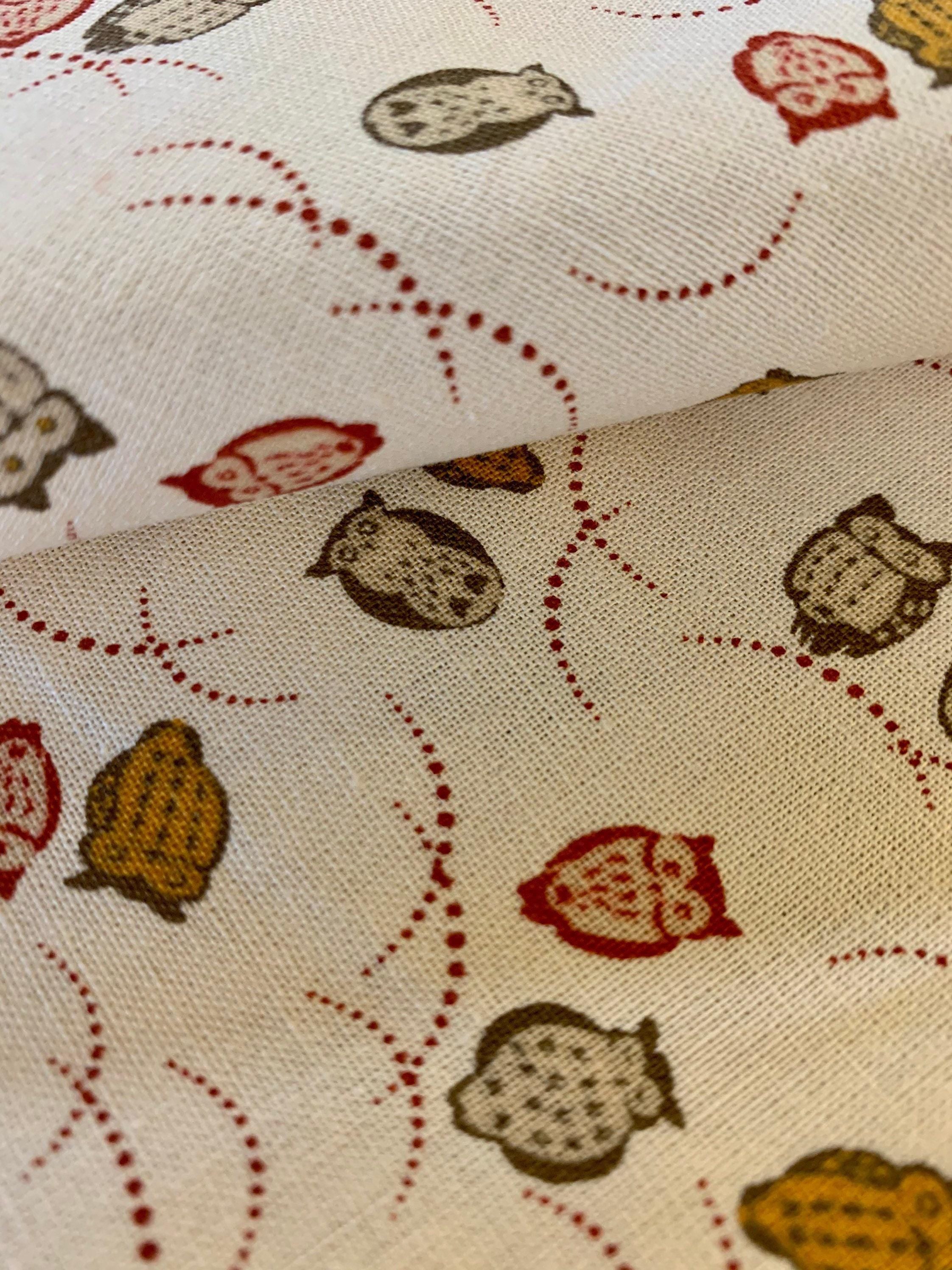 Sevenberry - Owls Cotton Fabric - Cream