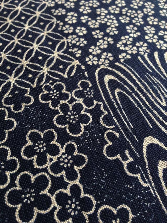 Sevenberry - Patchwork Cotton Fabric - Navy Blue Beige