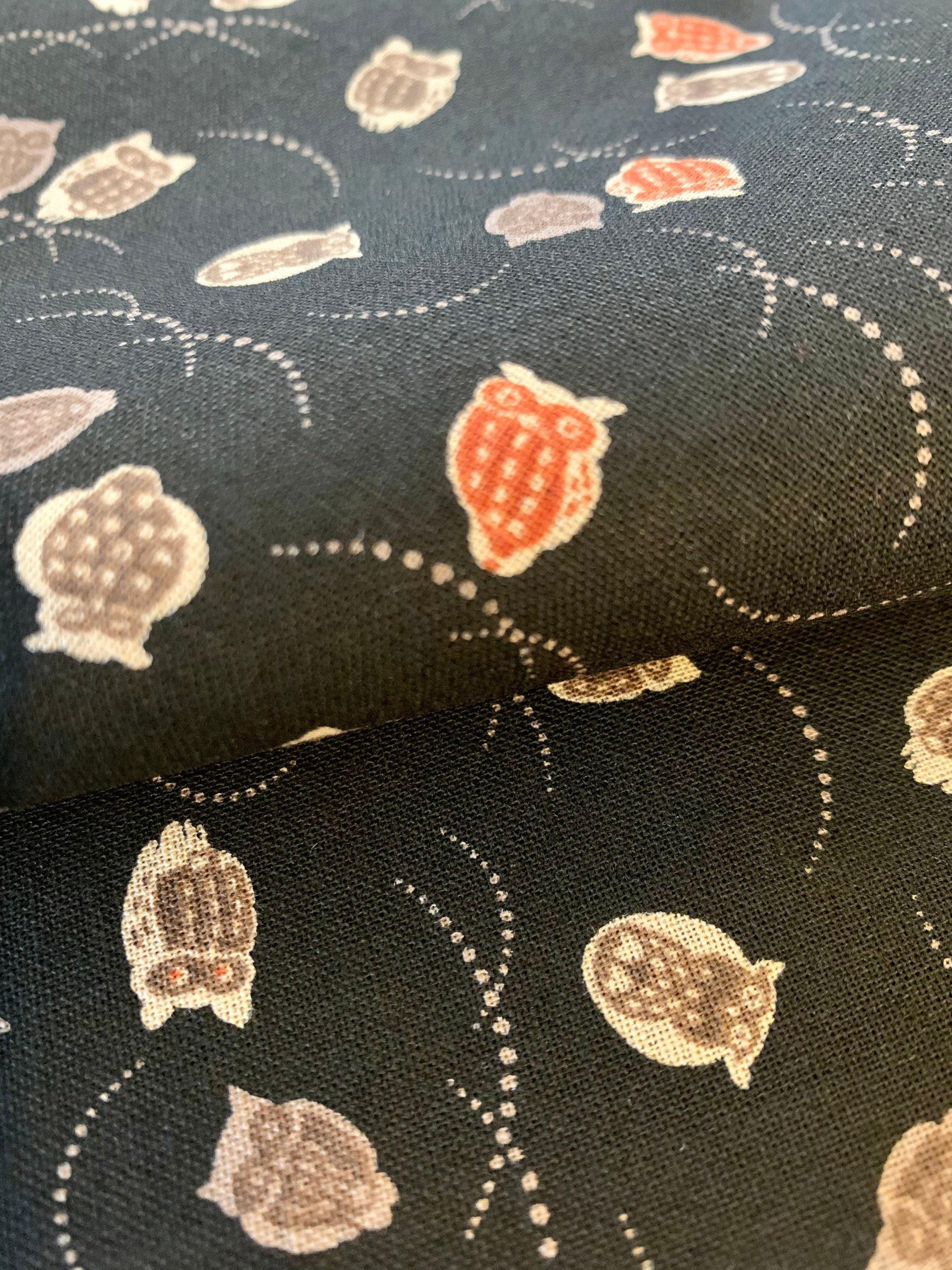 Sevenberry - Owls Cotton Fabric - Black
