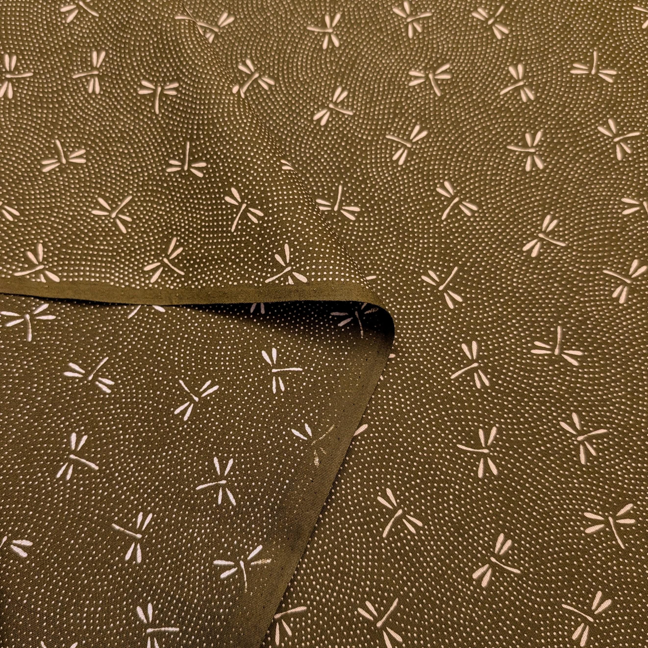 NEW Dotted Dragonflies Senyo Japanese cotton fabric SK-100-4 E green
