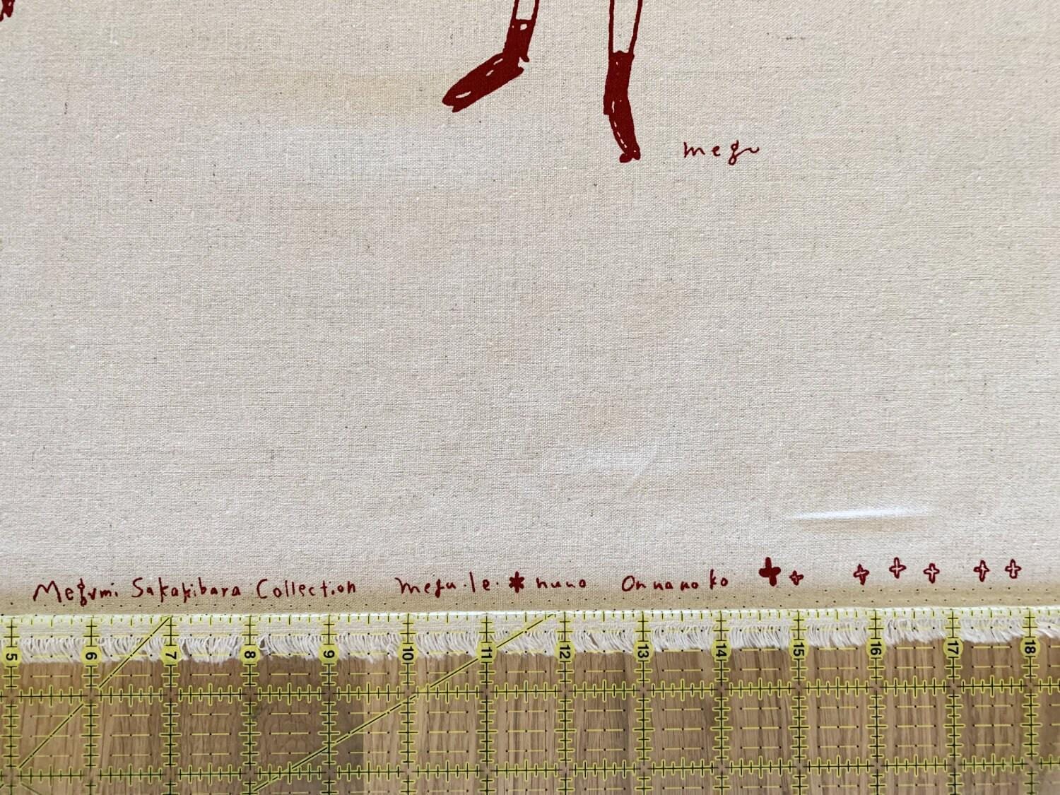 Kei - Megumi Sakakibara Collection Cotton Linen Panel - Beige Red