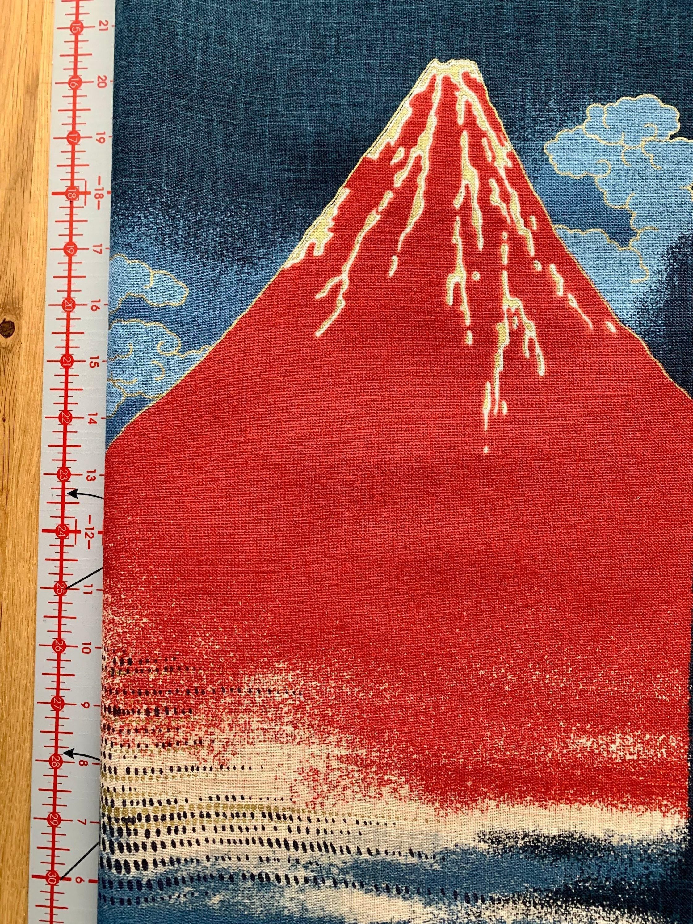 Kurenai - Mt. Fuji Japanese Noren Panel - Blue