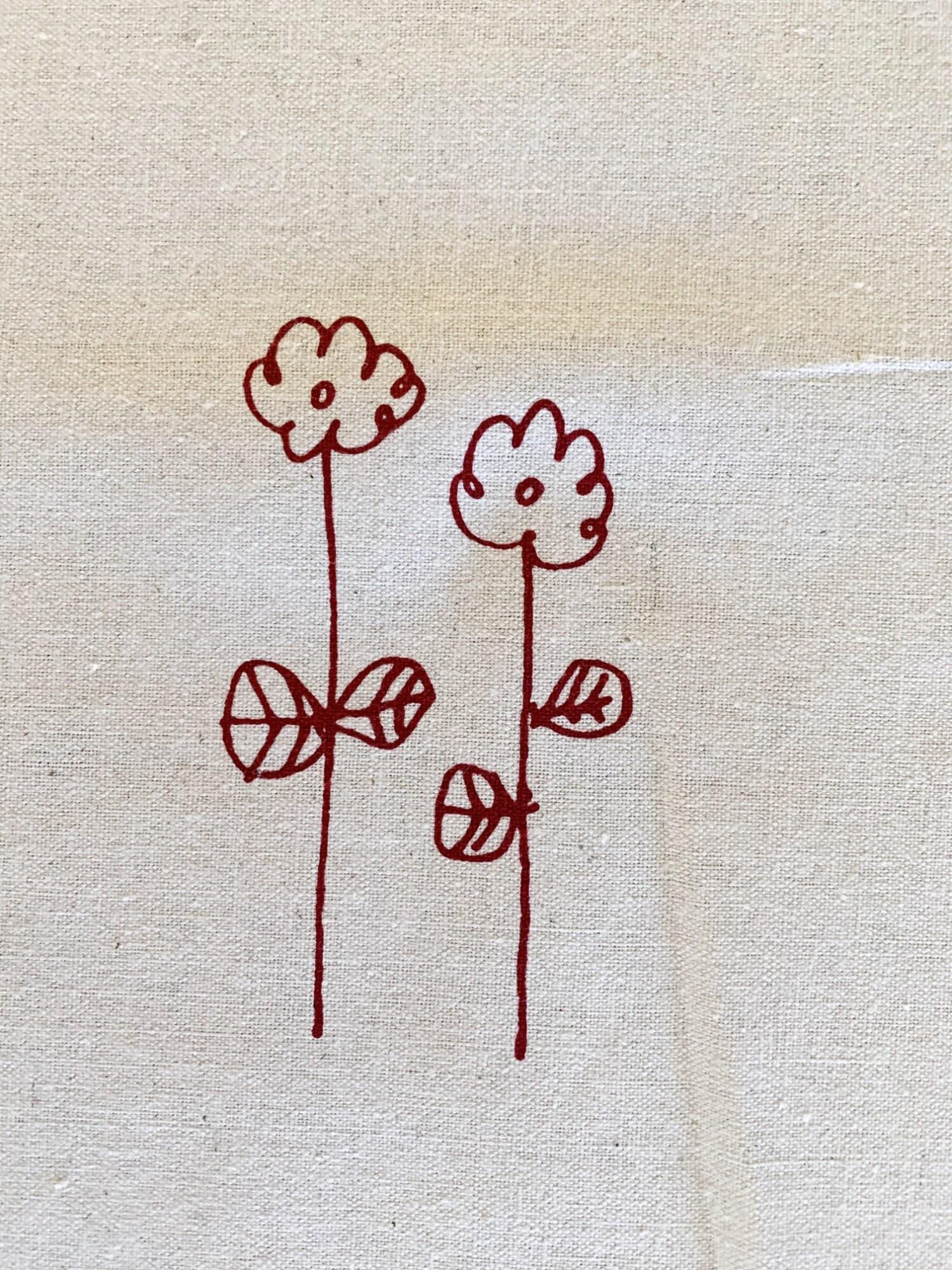 Kei - Megumi Sakakibara Collection Cotton Linen Panel - Beige Red