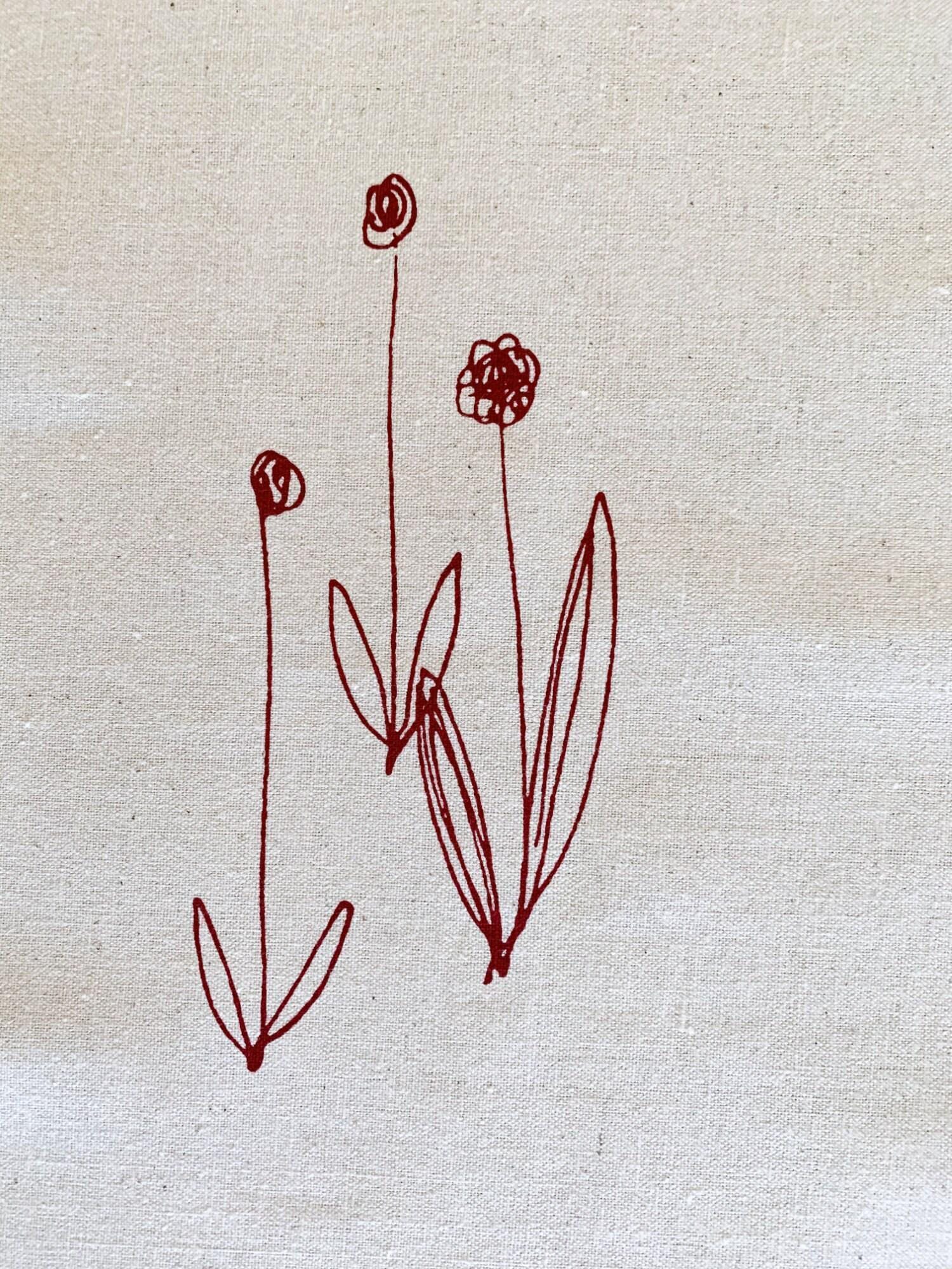 Kei - Megumi Sakakibara Collection Cotton Linen Panel - Beige Red