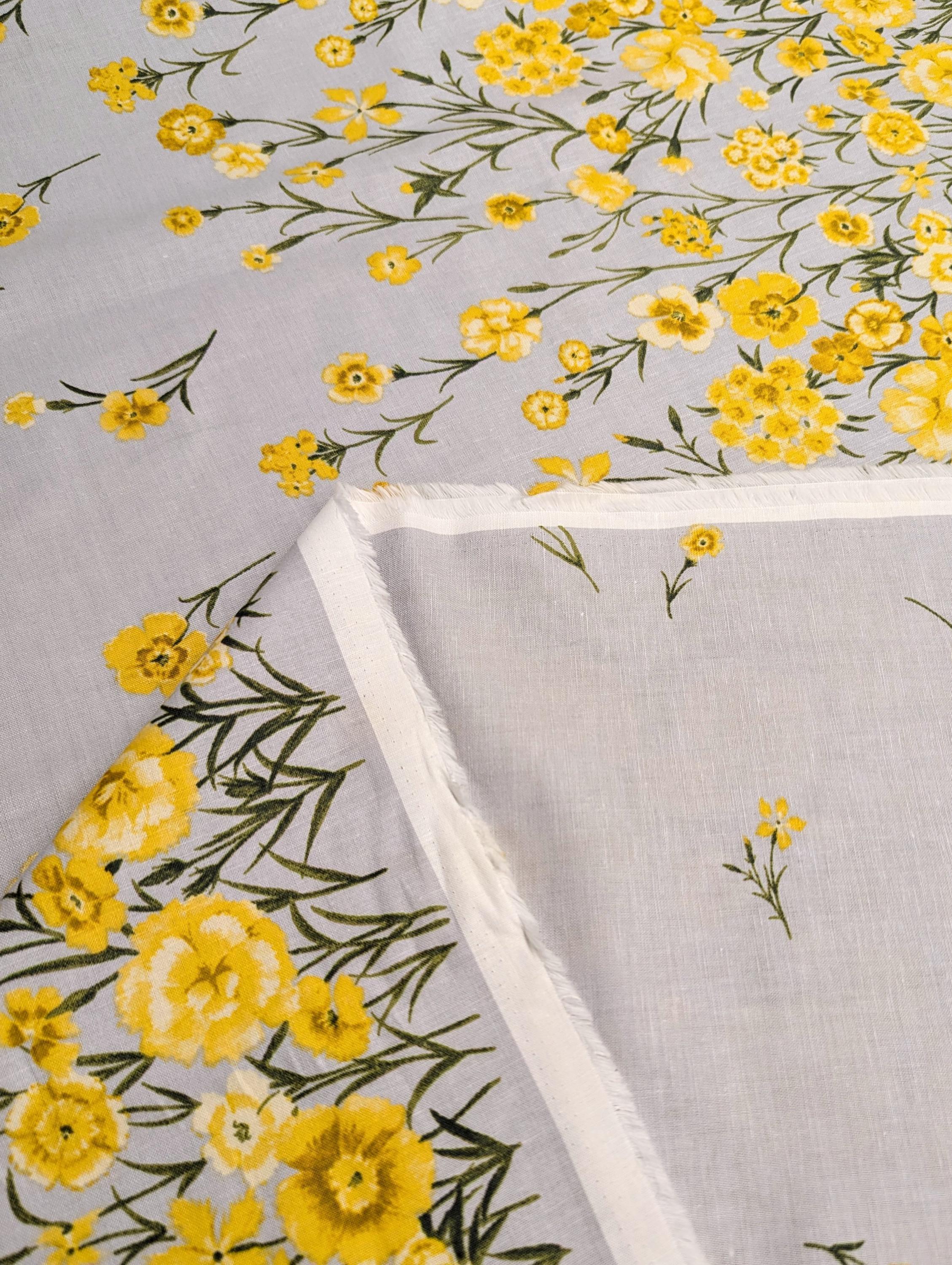 Koizumi - Summer Meadows Panel Momen-T Cotton/Linen Fabric - Light Blue