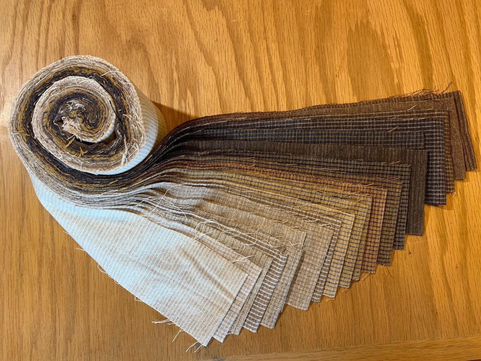 Cosmo - 20 Pieces 2.5 Inch Twist Yarn Dyed Cotton Taupe Roll - Assorted Colors