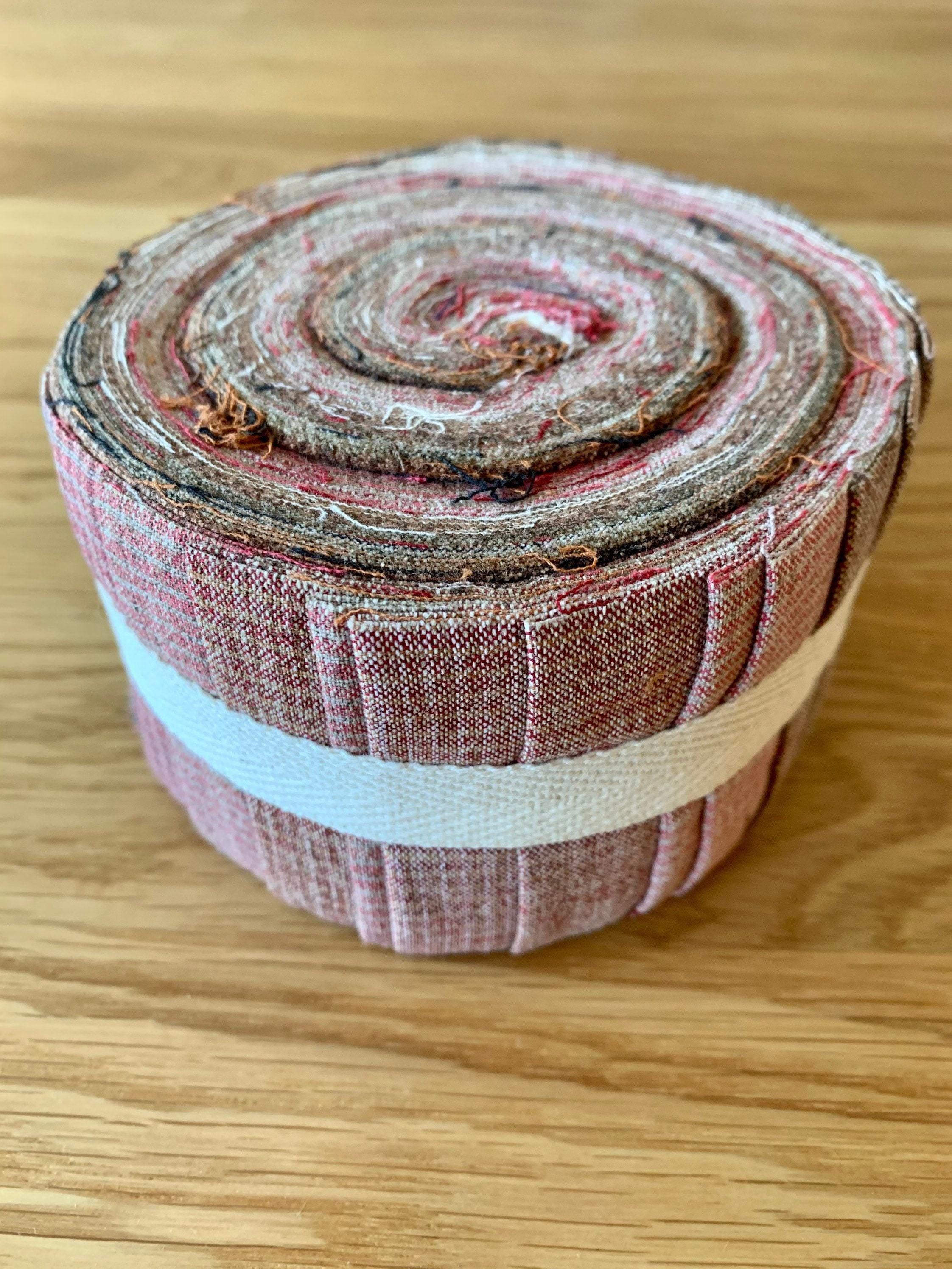 Cosmo - 20 Pieces 2.5 Inch Twist Yarn Dyed Cotton Taupe Roll - Assorted Colors