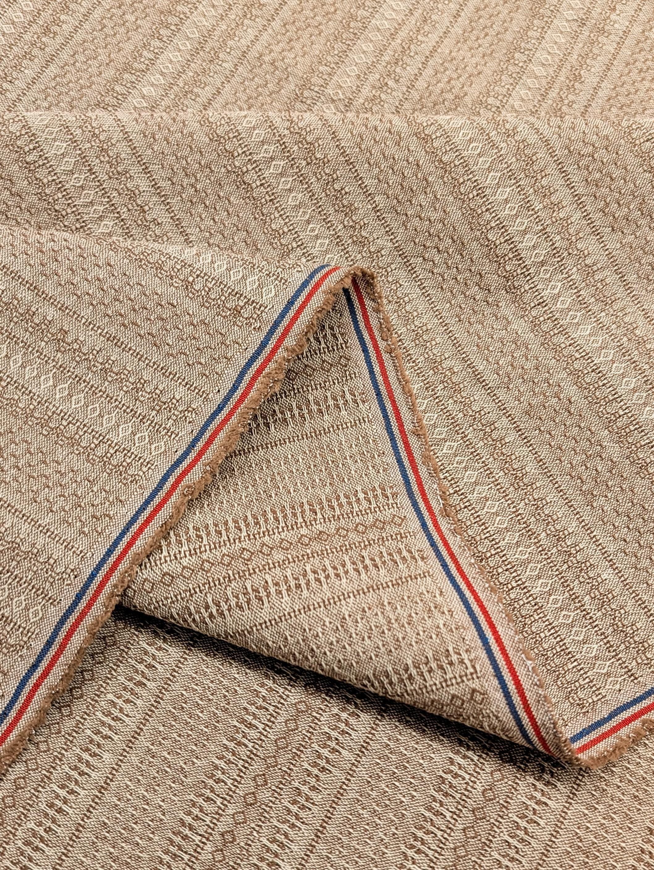 Textile Pantry - Junko Matsuda Yarn Dyed Textured Cotton Fabric - Pale Brown