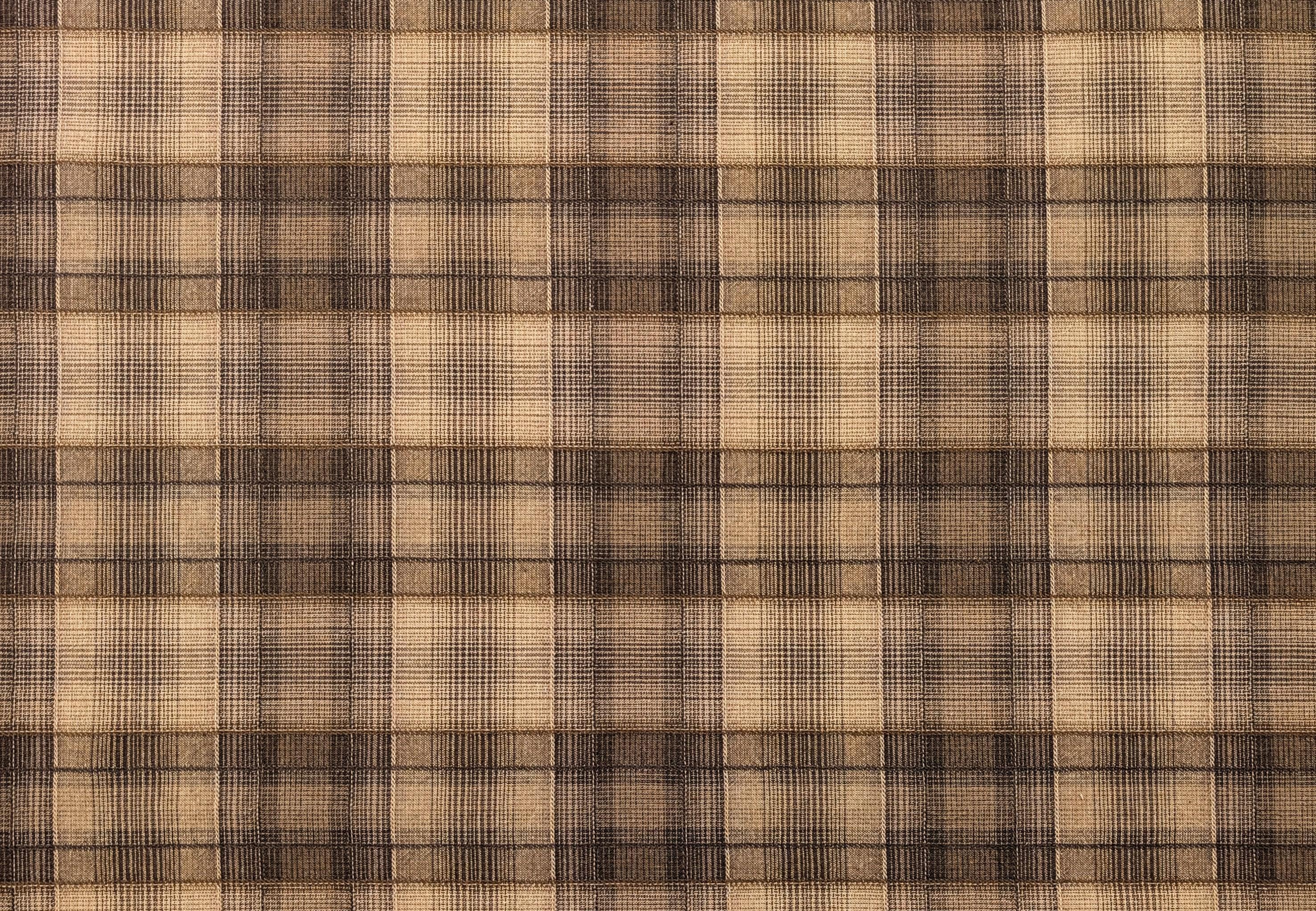 Cosmo plaid Japanese yarn dyed cotton taupe fabric AY77000-4 F brown & beige