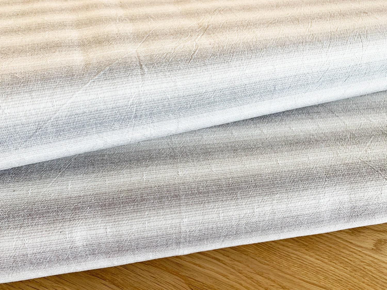 Textile Pantry - Junko Matsuda Woven Stripes Cotton Fabric - White Gray