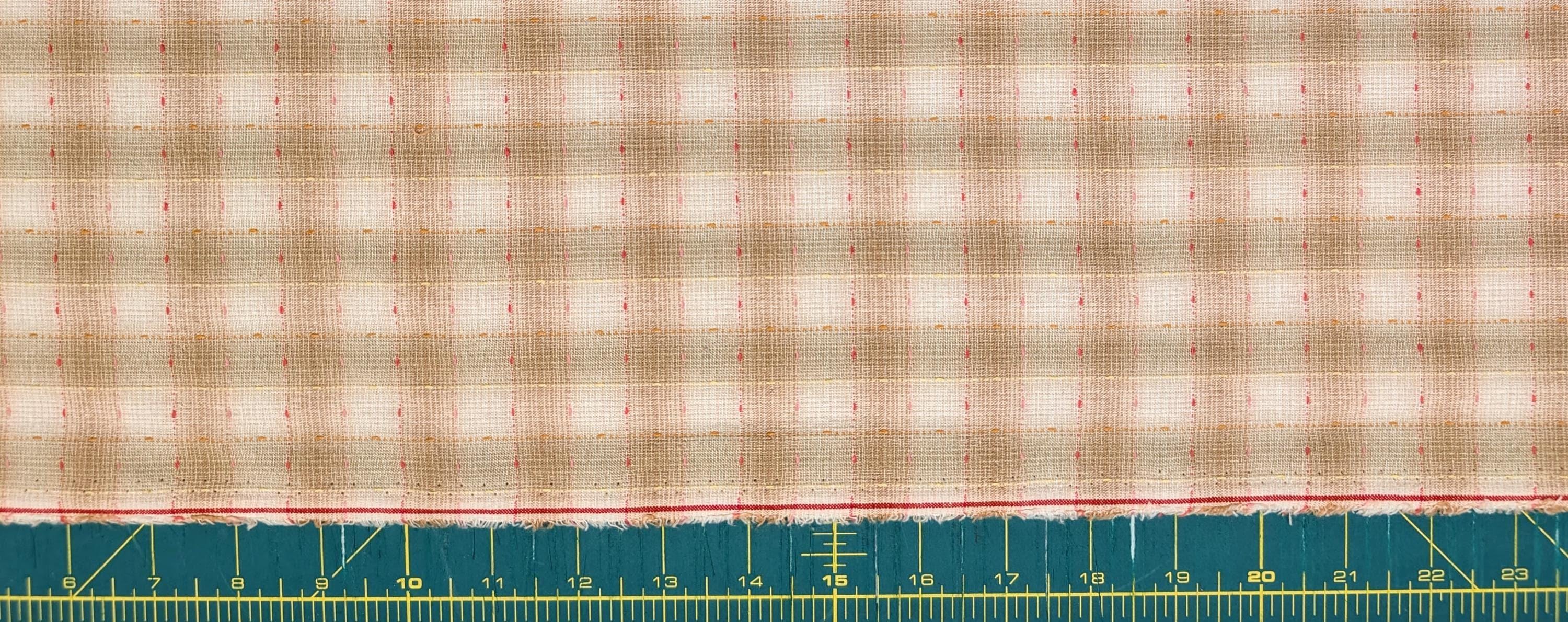 NEW Dotted textured gingham Japanese yarn dyed cotton taupe fabric SY10633S B tan
