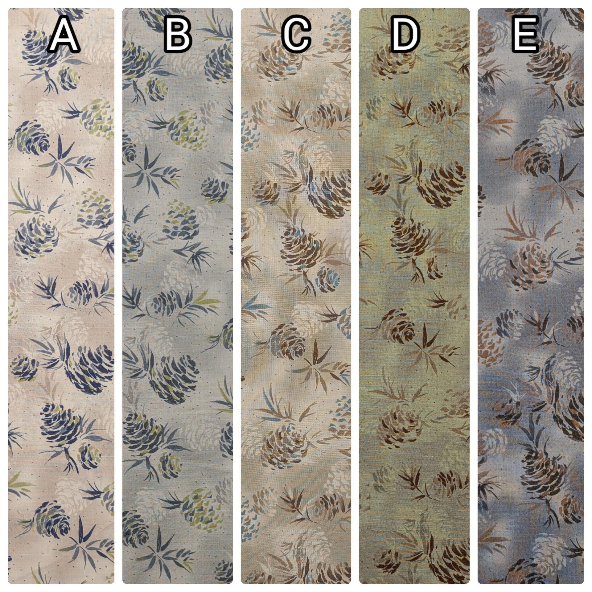 Vancet - Watercolor Pinecones Cotton Taupe - Green