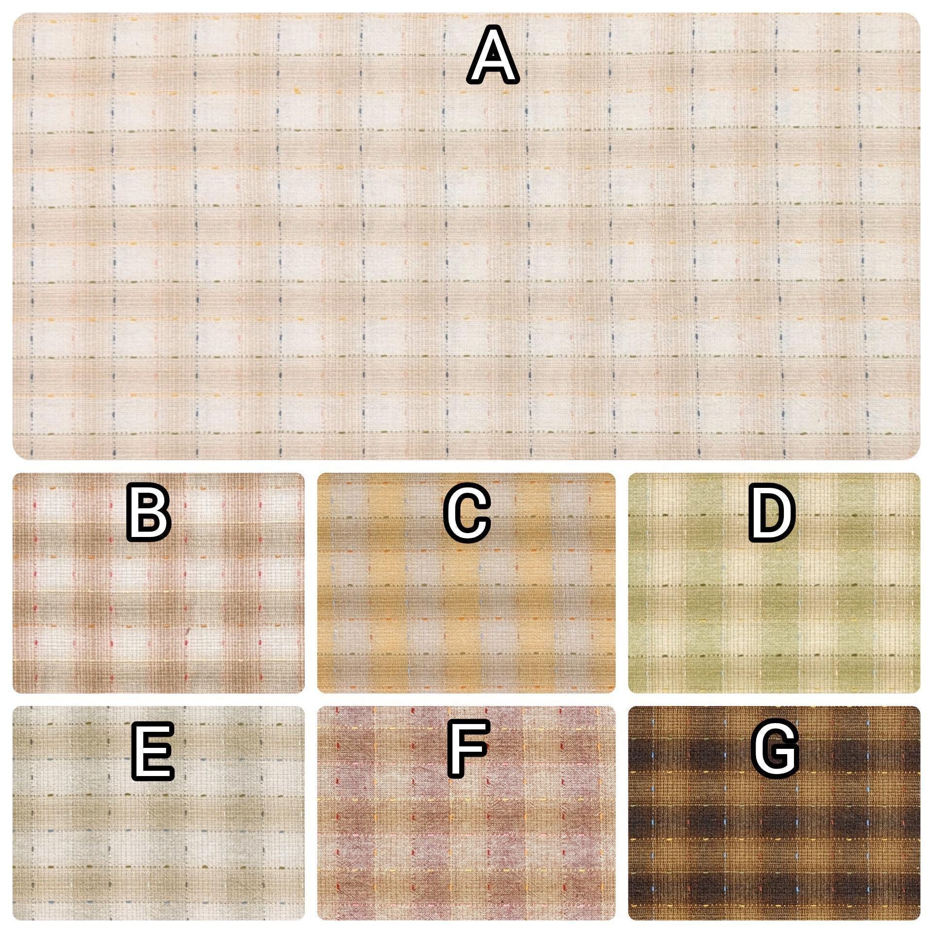 NEW Dotted textured gingham Japanese yarn dyed cotton taupe fabric SY10633S B tan