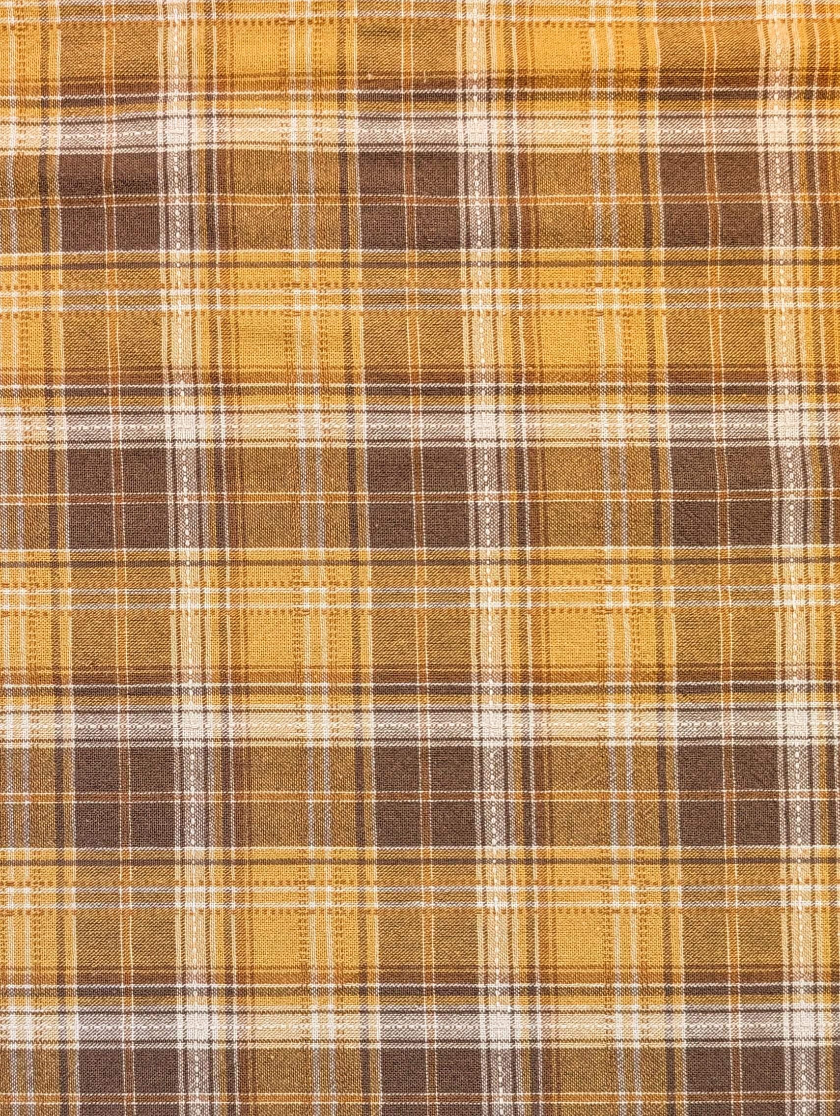 Textile Pantry - Junko Matsuda Yarn Dyed Plaid Cotton Fabric - Yellow and Brown