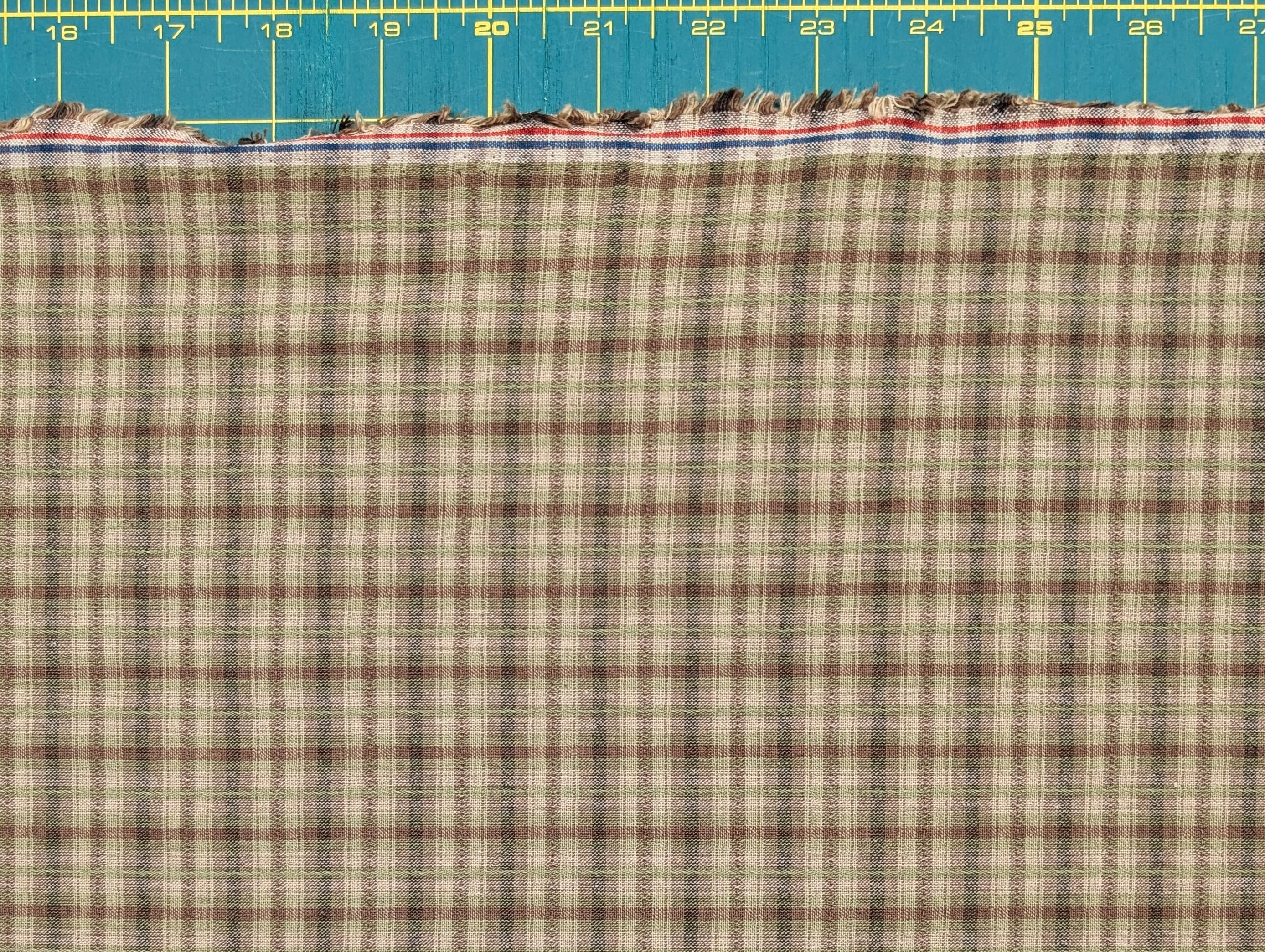 Textile Pantry - Junko Matsuda Yarn Dyed Plaid Cotton Fabric - Brown and Beige