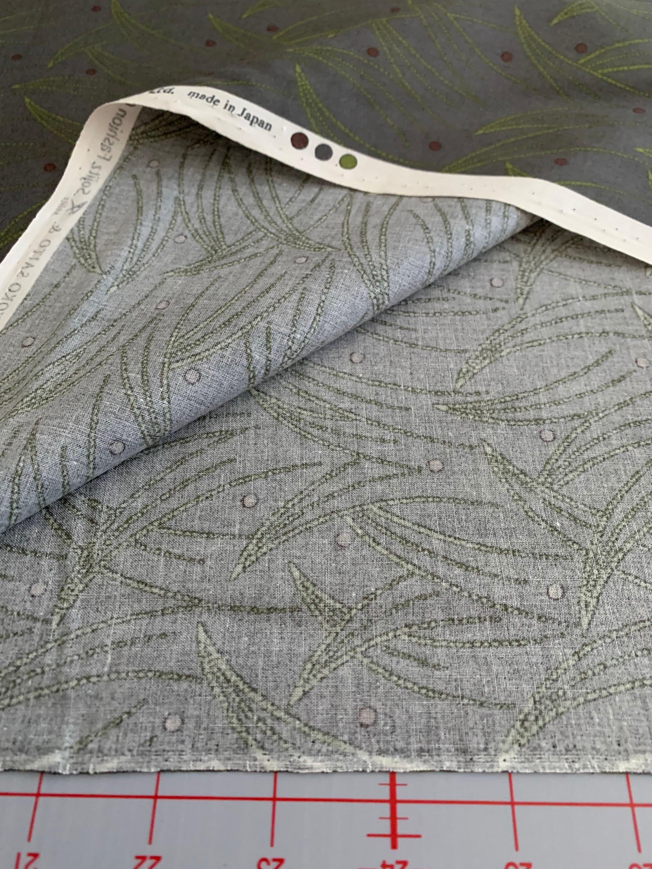 Centenary Collection Japanese printed cotton taupe fabric CE10377S-C green