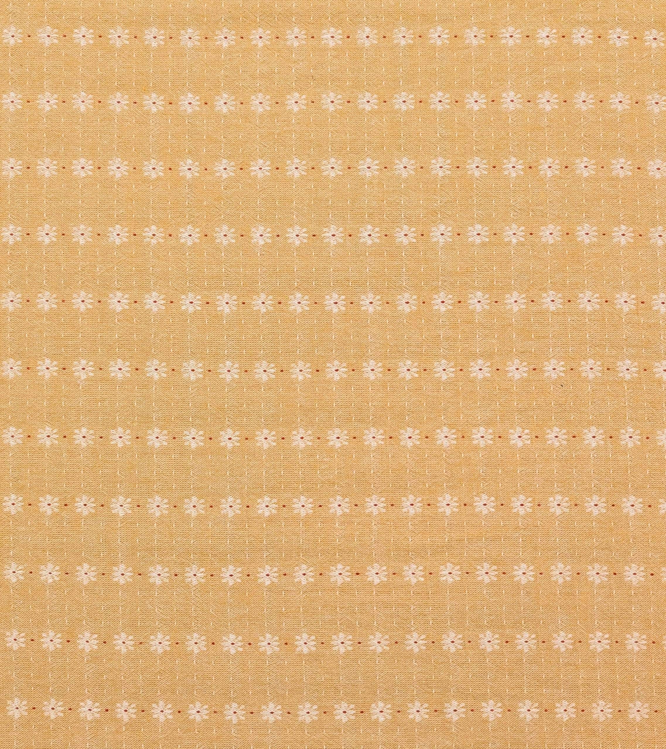 Textile Pantry - Junko Matsuda Yarn Dyed Daisy Stripes Cotton Fabric - Yellow