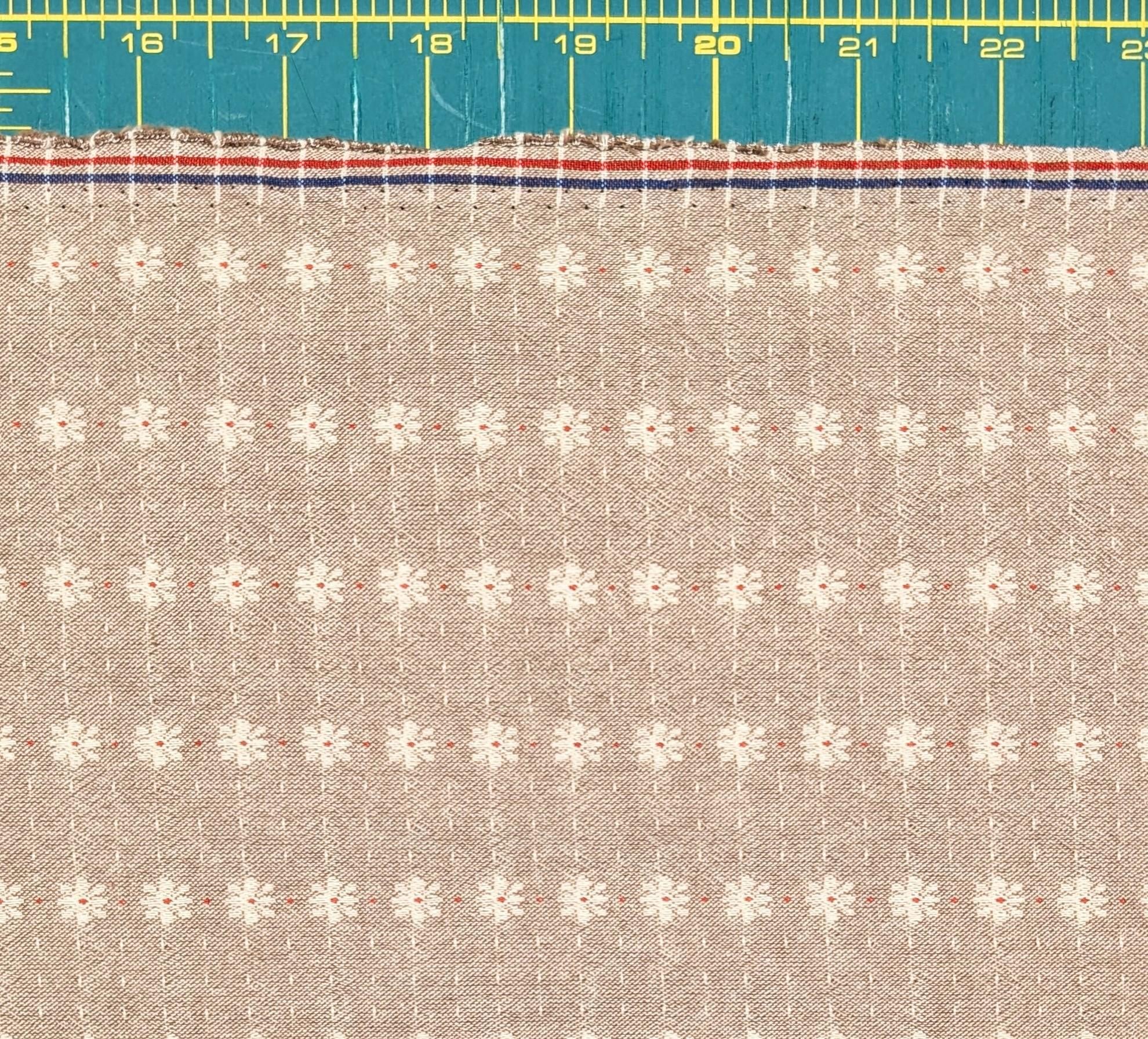 Junko Matsuda yarn dyed Daisy Stripes Japanese cotton fabric Y27-0206 F brown