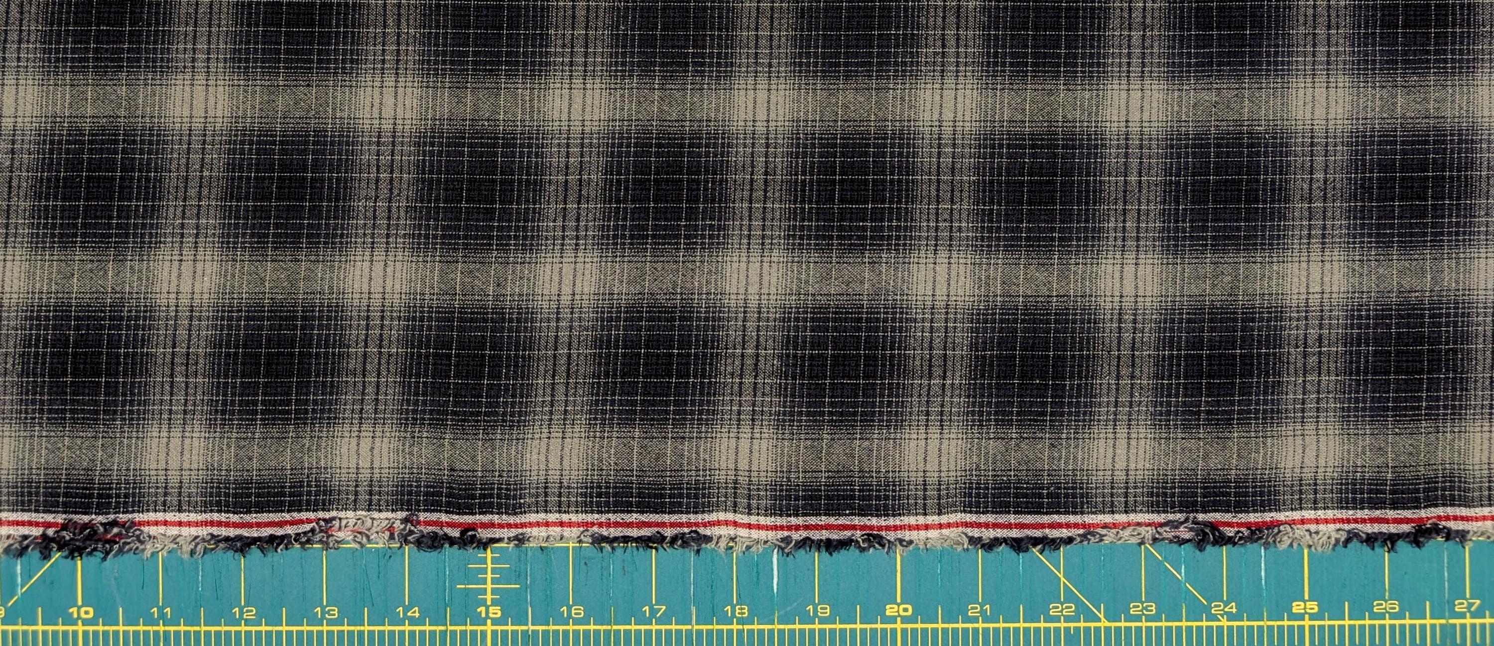 NEW Japanese yarn dyed ombre plaid cotton fabric SY10630S H black & gray