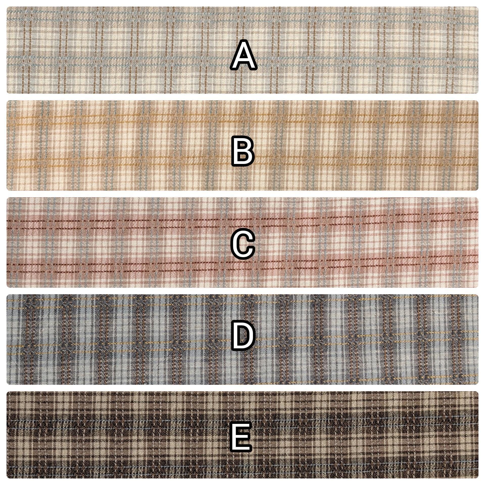 Textile Pantry - Junko Matsuda Yarn Dyed Plaid Cotton Fabric - Beige and Tan