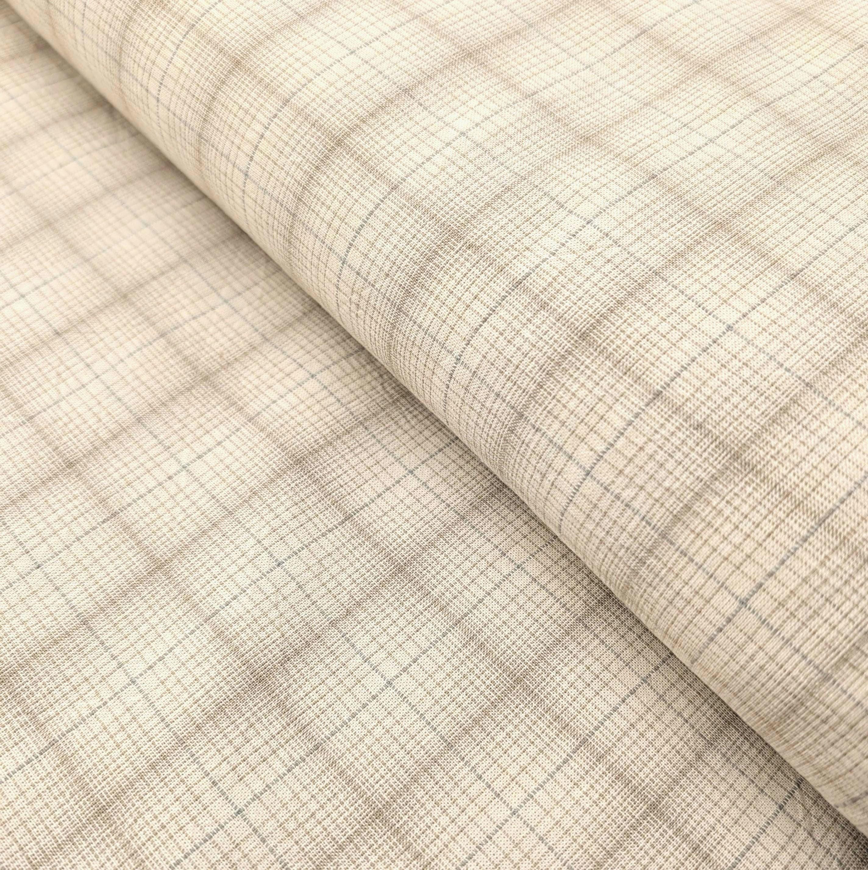 Junko Matsuda yarn dyed plaid Japanese cotton fabric Y25-0217 A off-white