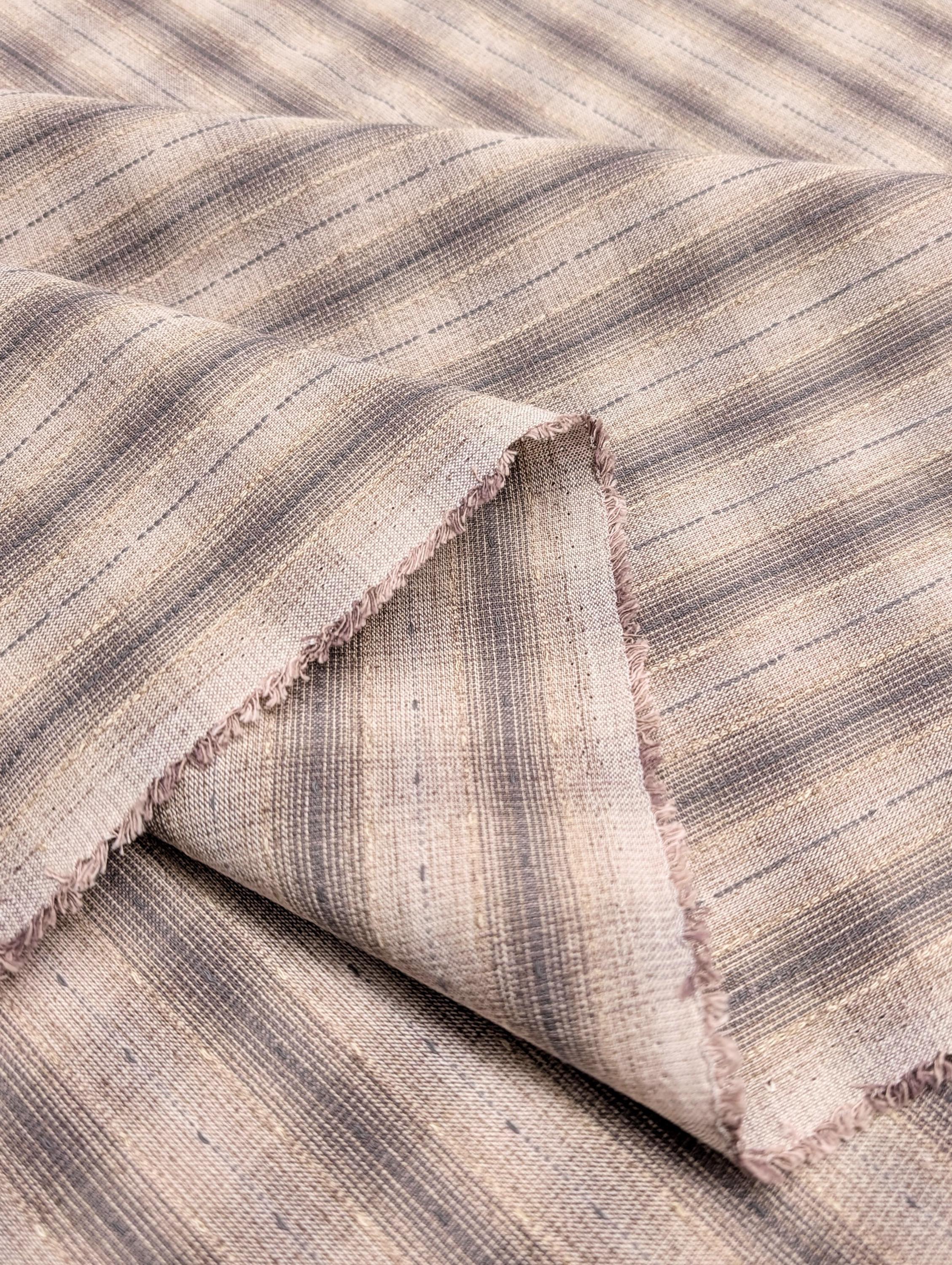 Cosmo - Dotted Textured Weave Yarn Dyed Cotton Taupe - Pale Lavender