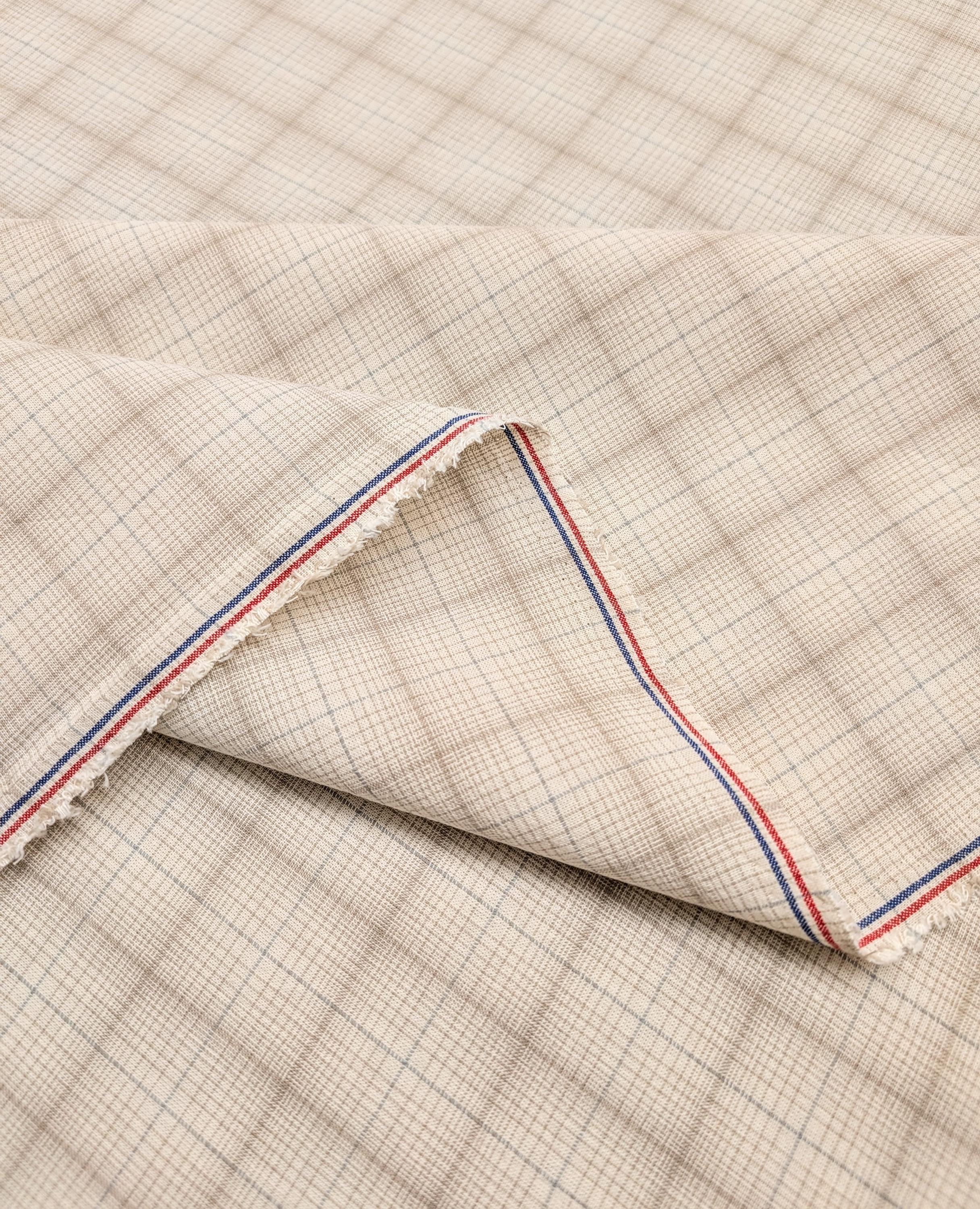 Junko Matsuda yarn dyed plaid Japanese cotton fabric Y25-0217 A off-white