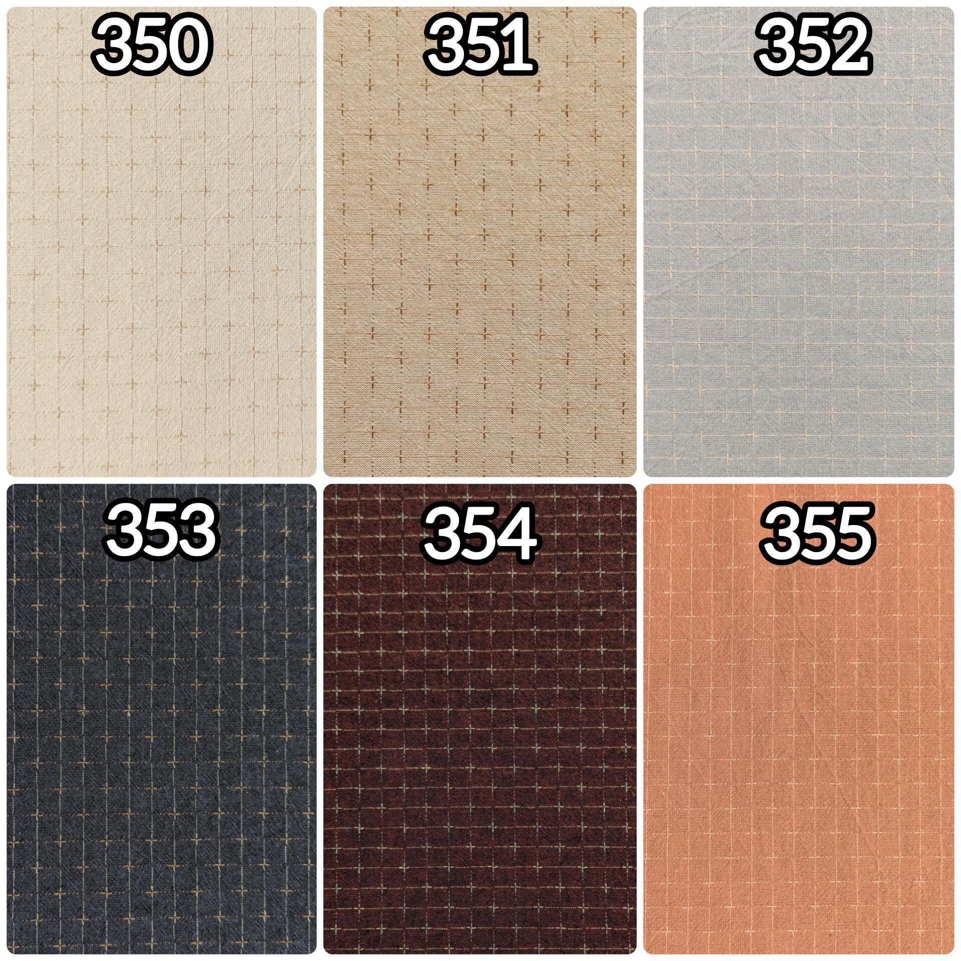 Japanese yarn dyed gridded stitches cotton fabric 4547-352 pale blue