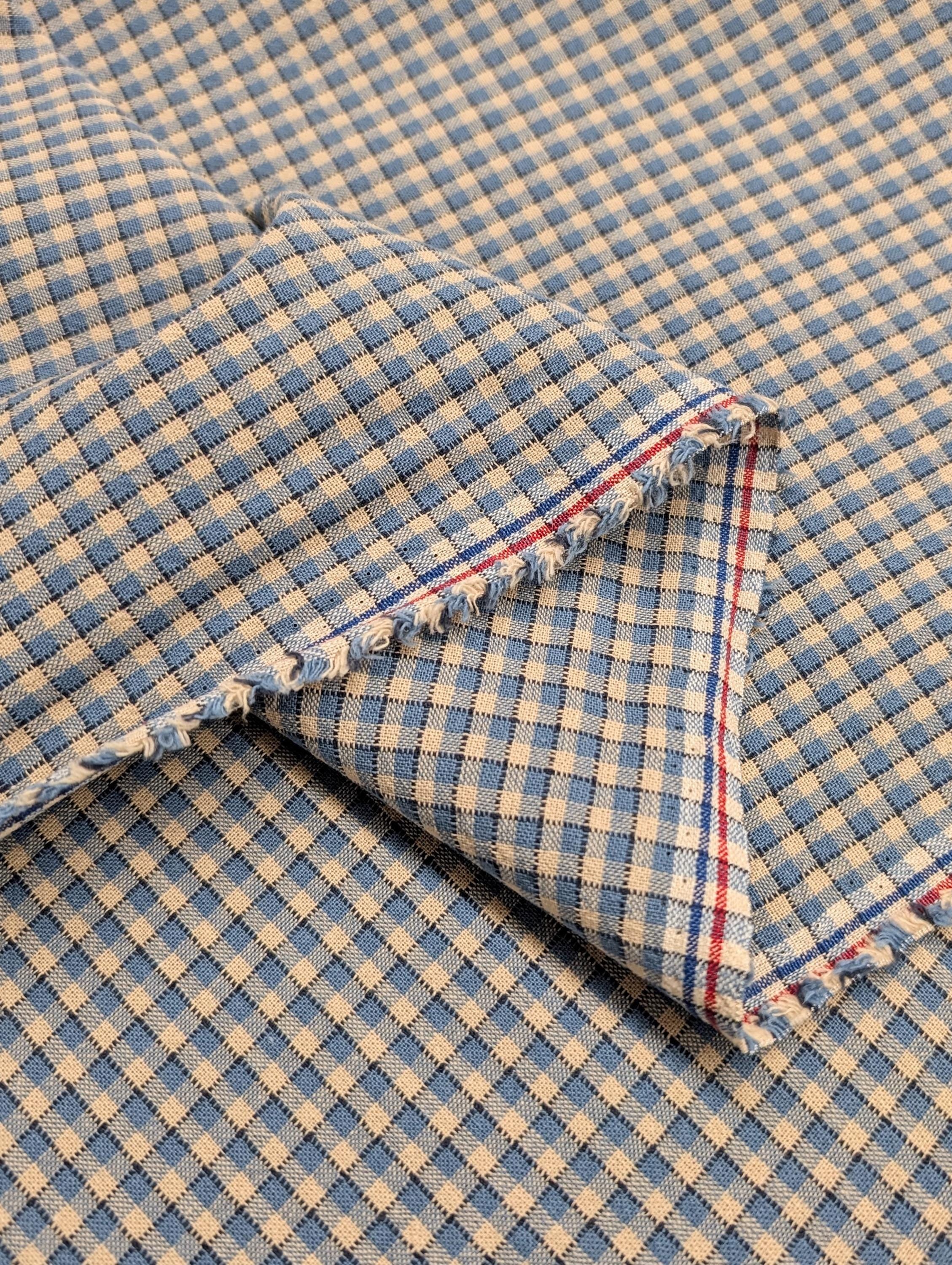 Textile Pantry - Junko Matsuda Yarn Dyed Gingham Cotton Fabric - Blue