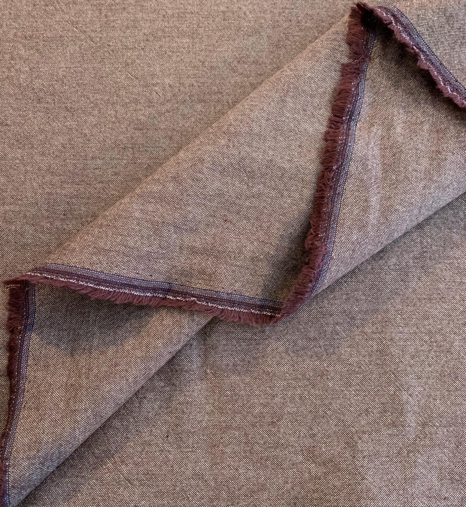 Cosmo - Japanese Yarn Dyed Cotton Taupe - Russet Brown