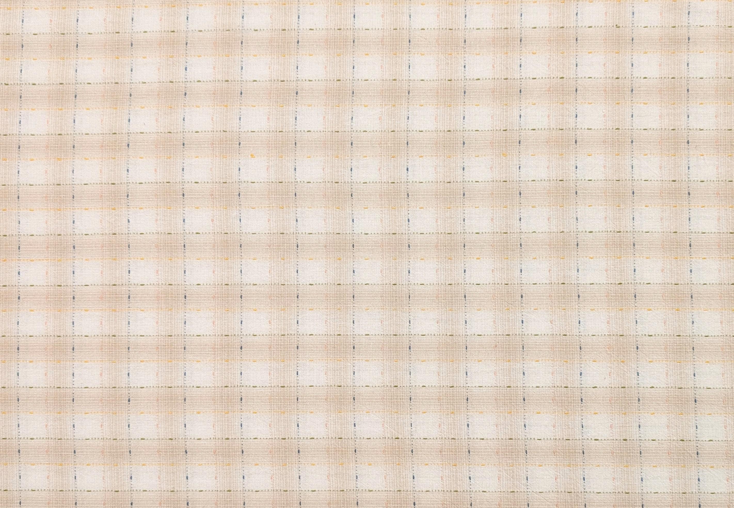 NEW Dotted textured gingham Japanese yarn dyed cotton taupe fabric SY10633S A beige