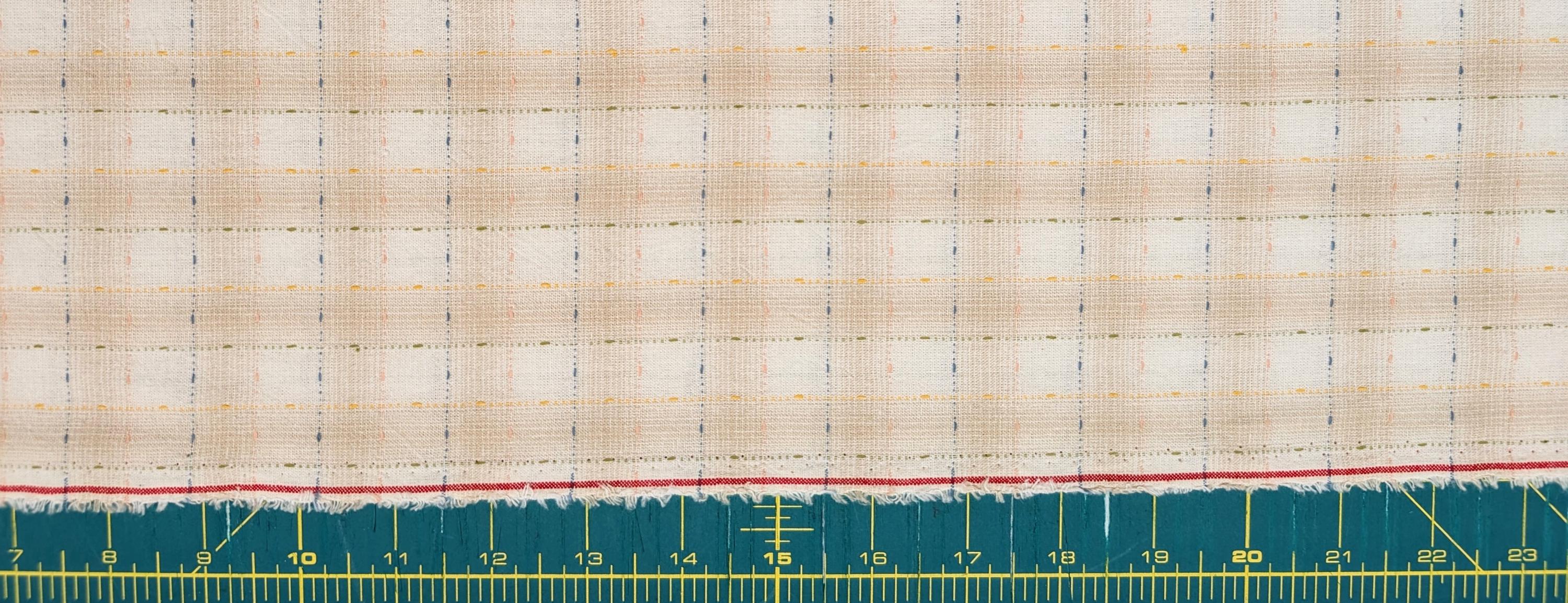 NEW Dotted textured gingham Japanese yarn dyed cotton taupe fabric SY10633S A beige