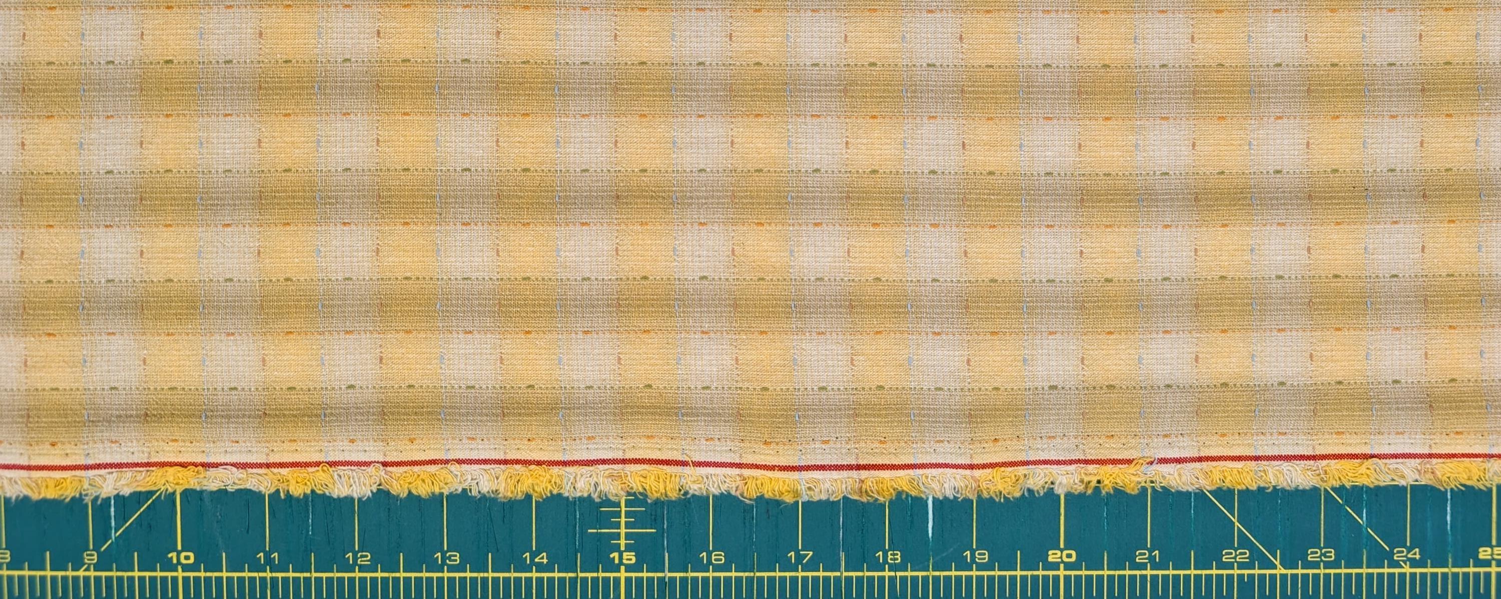 NEW Dotted textured gingham Japanese yarn dyed cotton taupe fabric SY10633S C yellow