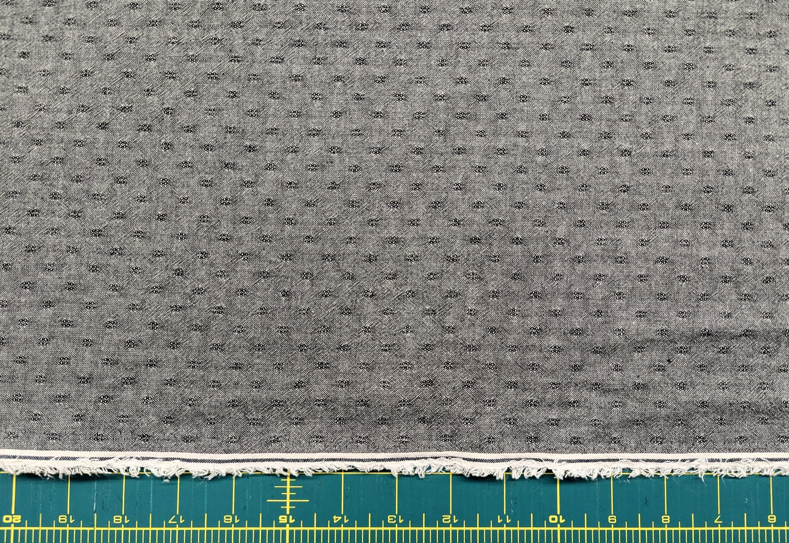 Cosmo - Japanese Yarn Dyed Textured Cotton Taupe - Gray and White