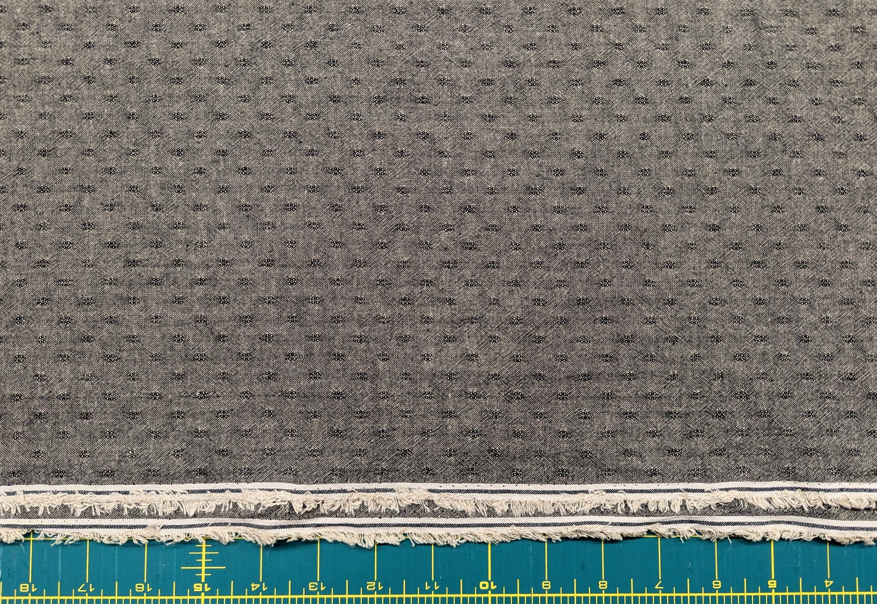 Cosmo - Japanese Yarn Dyed Textured Cotton Taupe - Dusty Gray and White