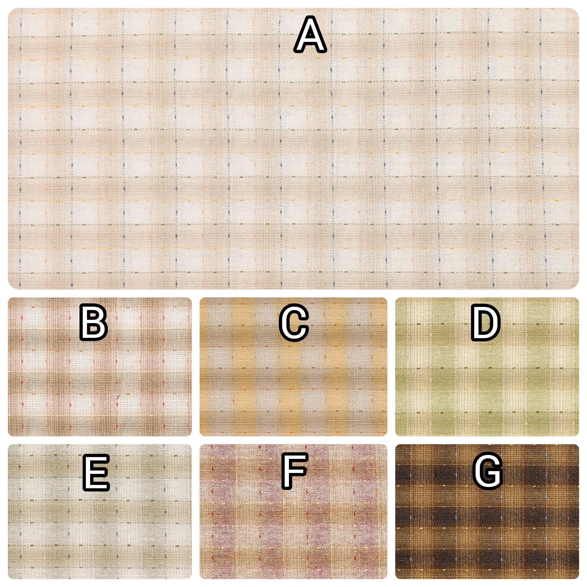 NEW Dotted textured gingham Japanese yarn dyed cotton taupe fabric SY10633S G brown