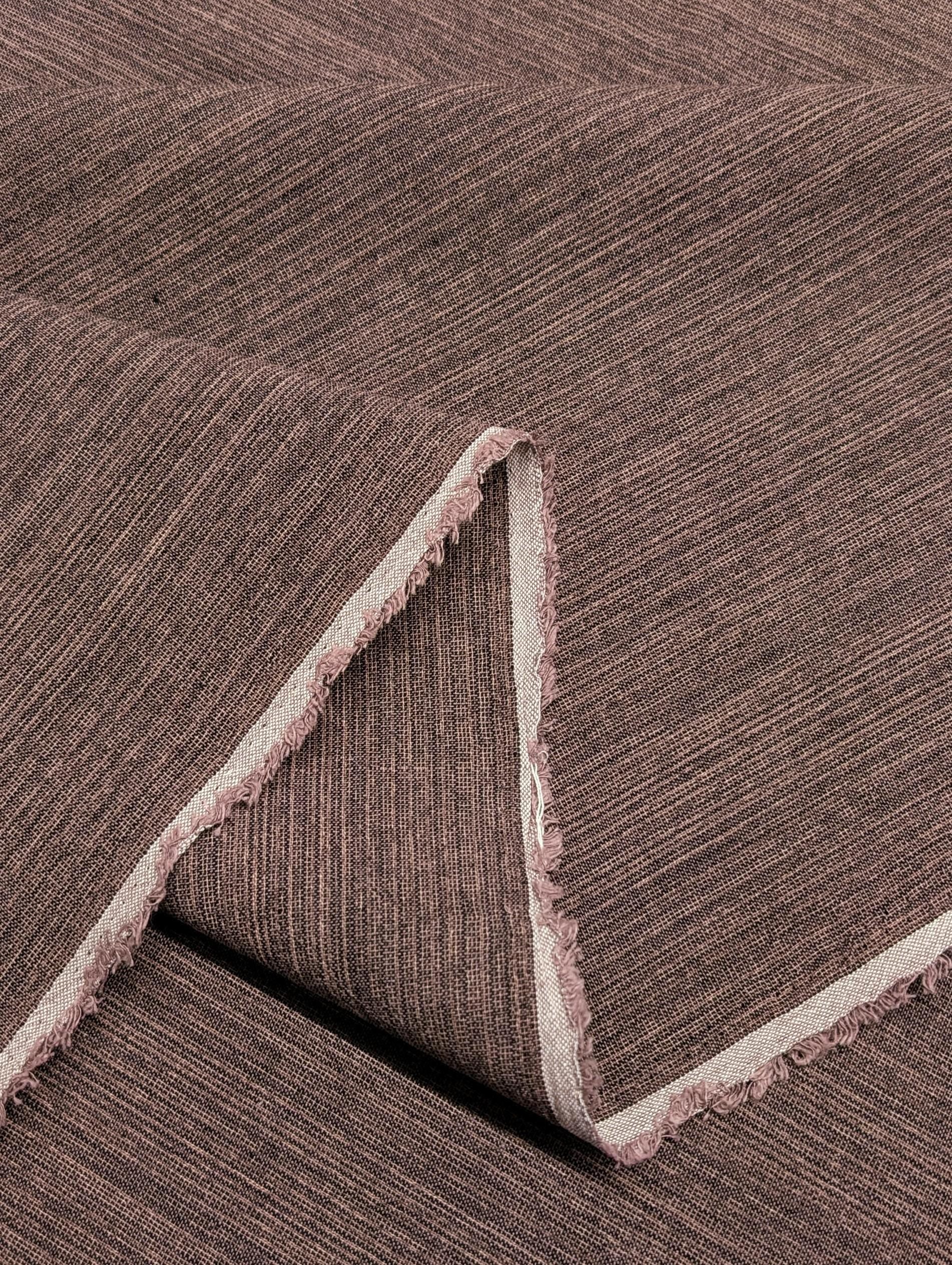 Cosmo - Japanese Yarn Dyed Textured Cotton Taupe - Pink
