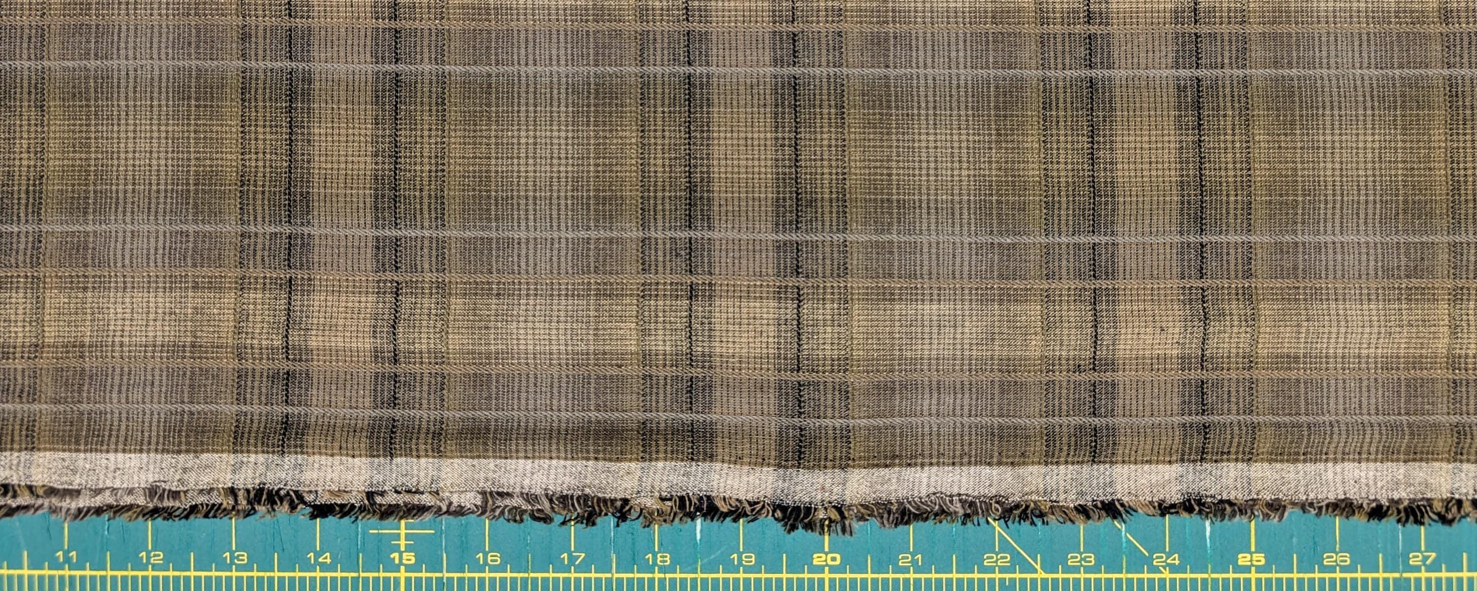 Cosmo plaid Japanese yarn dyed cotton taupe fabric AY77000-4 C green & gray
