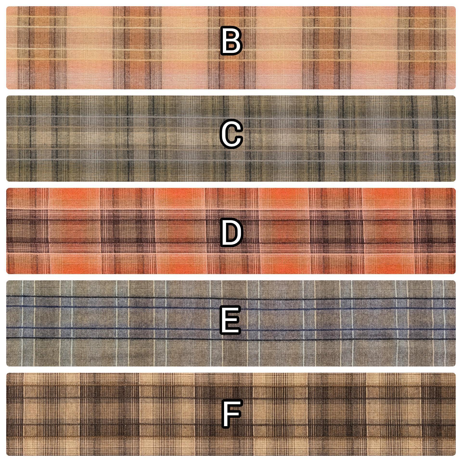 Cosmo plaid Japanese yarn dyed cotton taupe fabric AY77000-4 D red & gray