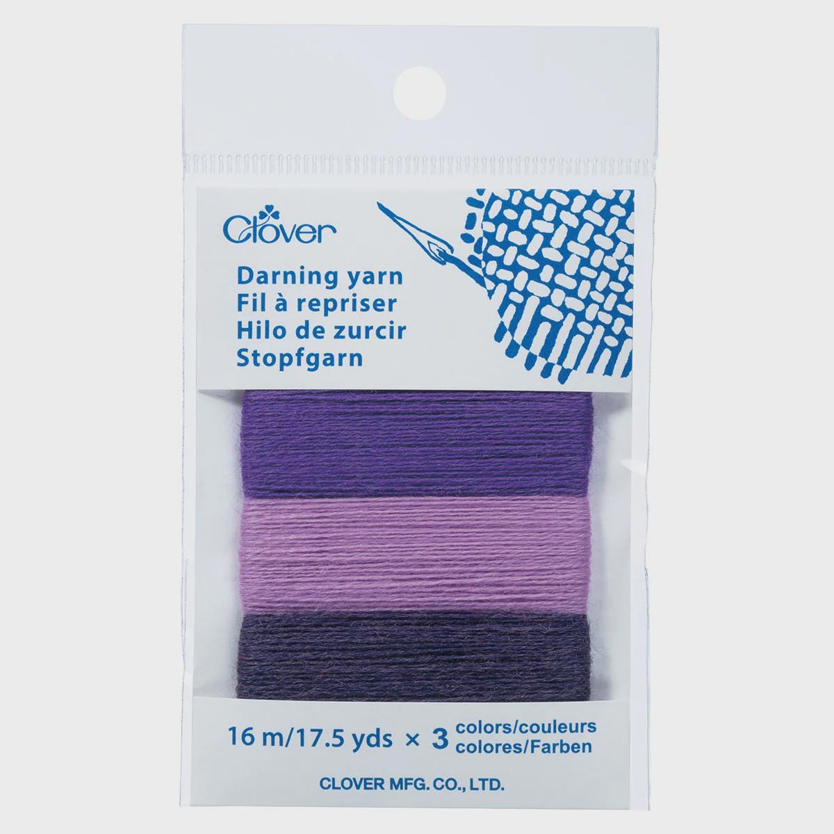 Clover Japanese Darning Yarn 3 Color Assortment #7964 PURPLE