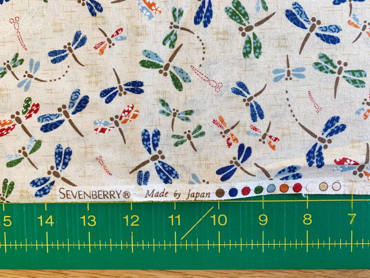 Sevenberry - Patchwork Dragonflies Cotton Fabric - Ivory