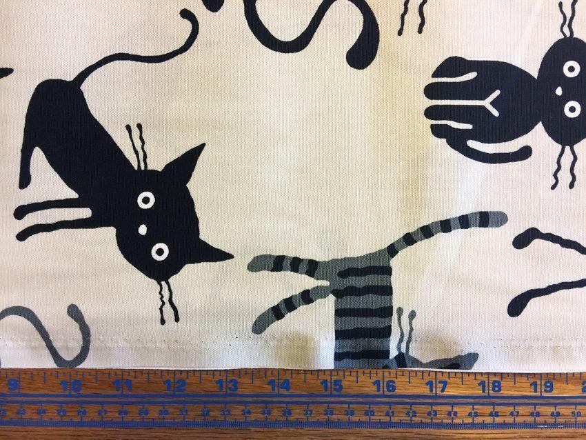 REMNANT Cocoland Big Cats Japanese Oxford cotton canvas fabric H-CO-10002-12-A cream black gray