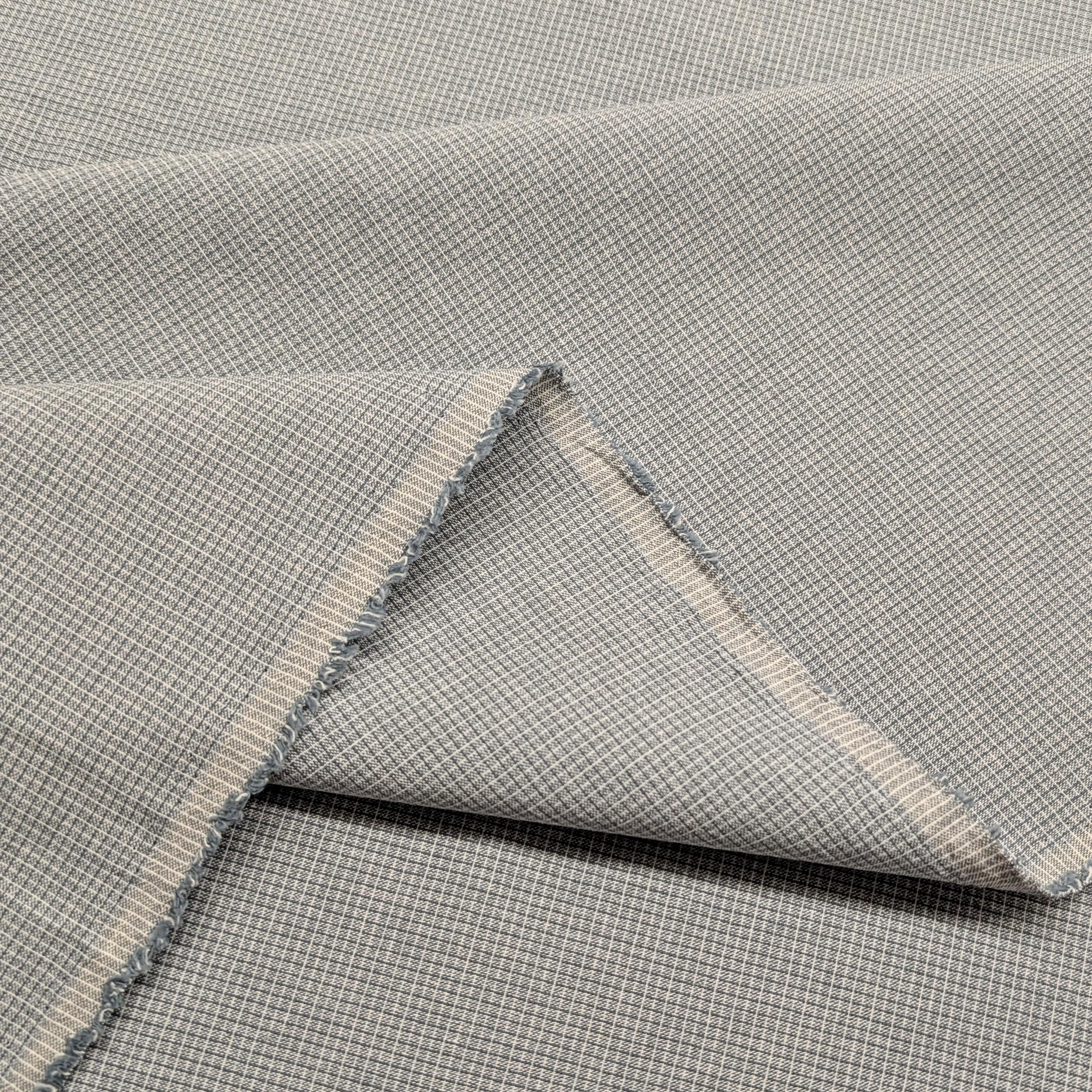 NEW Cosmo Small Grid Japanese yarn dyed cotton fabric AY20180H-1 D light blue