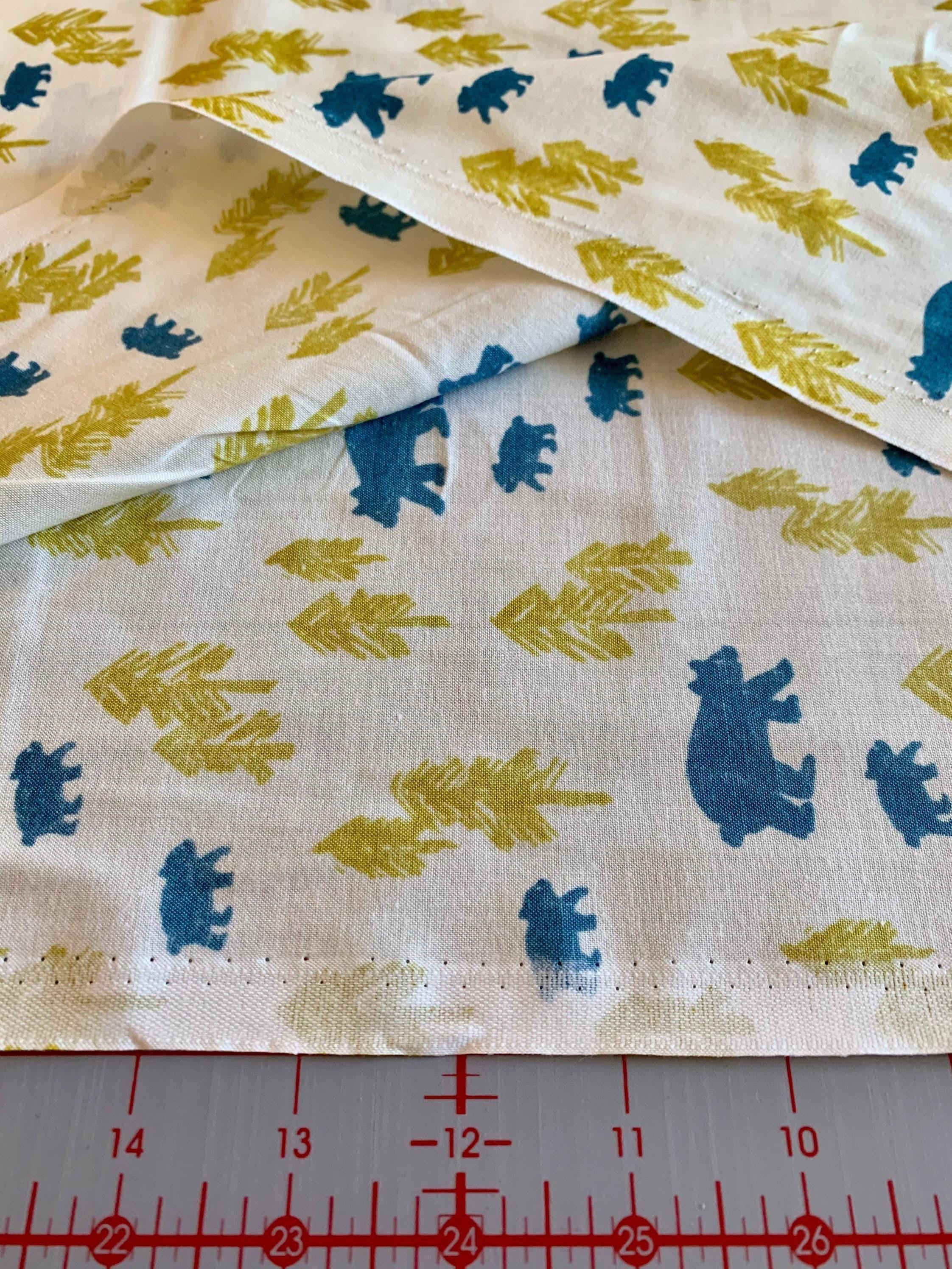 Hokkoh - Bears in the Forest Cotton Fabric - Cream Blue Mustard Yellow